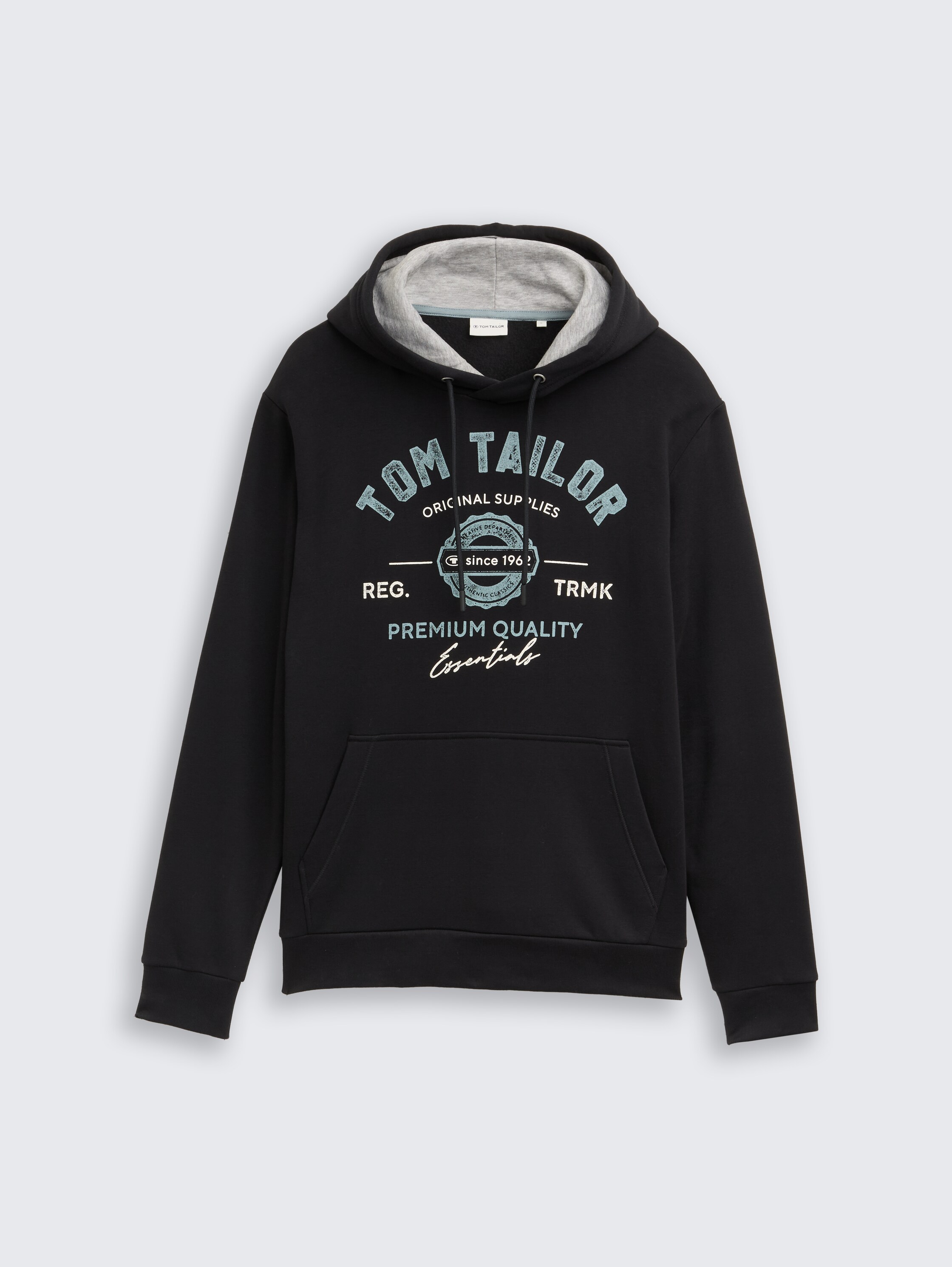 Hoodie sweatshirt with logo print - almost_black - 