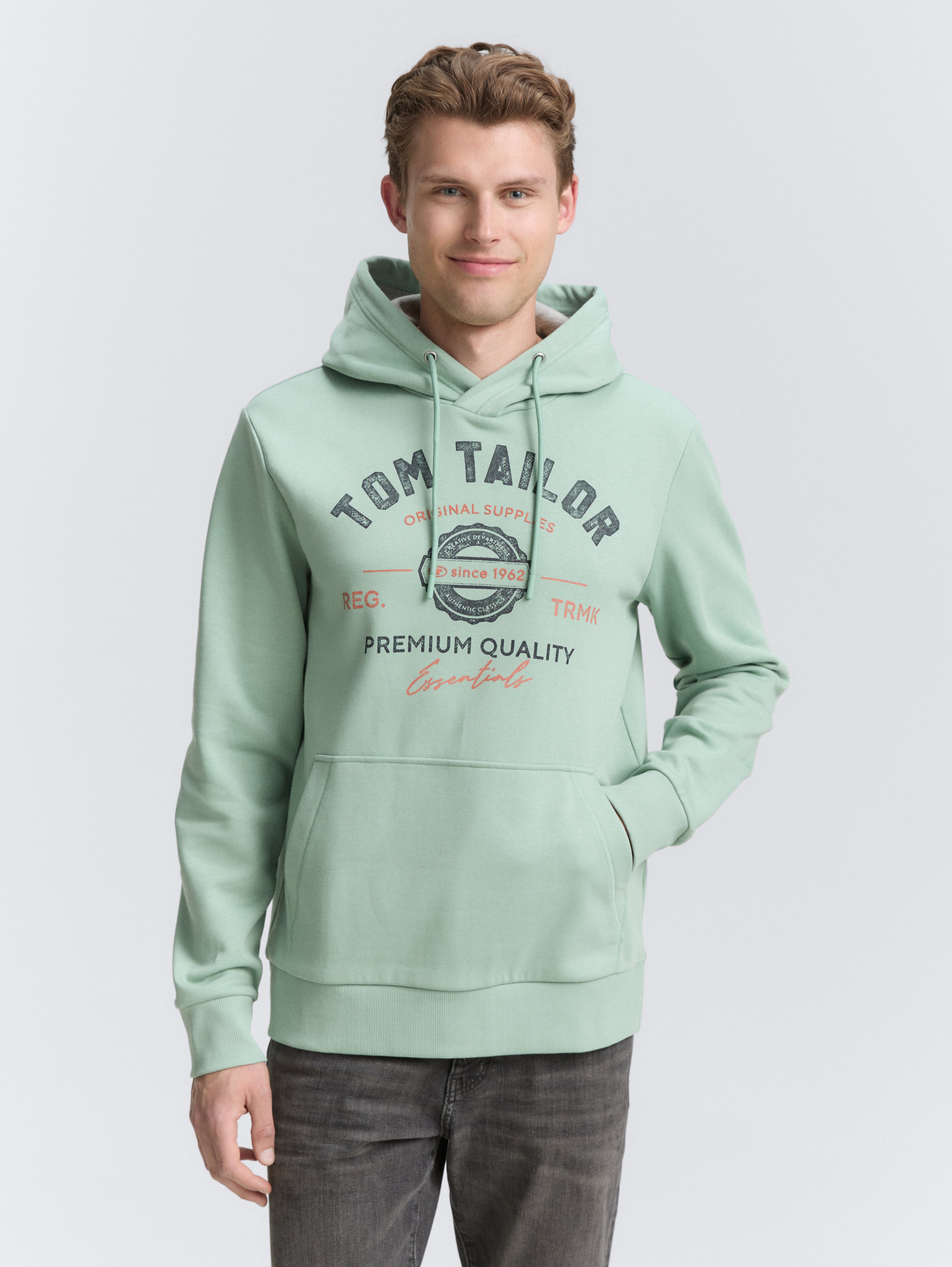 Hoodie Sweatshirt mit Logo-Print von Men, dust green