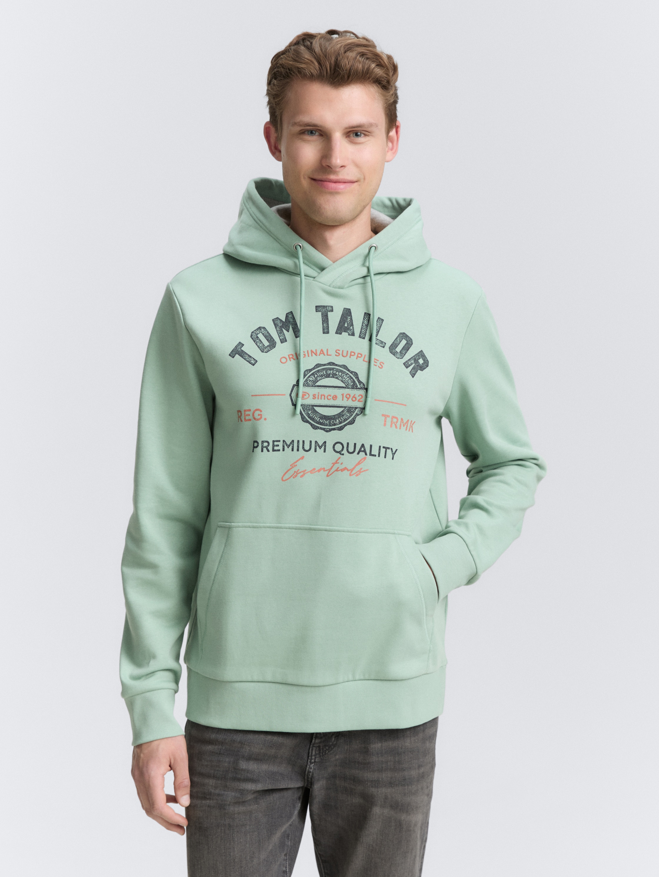Hoodie Sweatshirt mit Logo-Print - dust_green - 