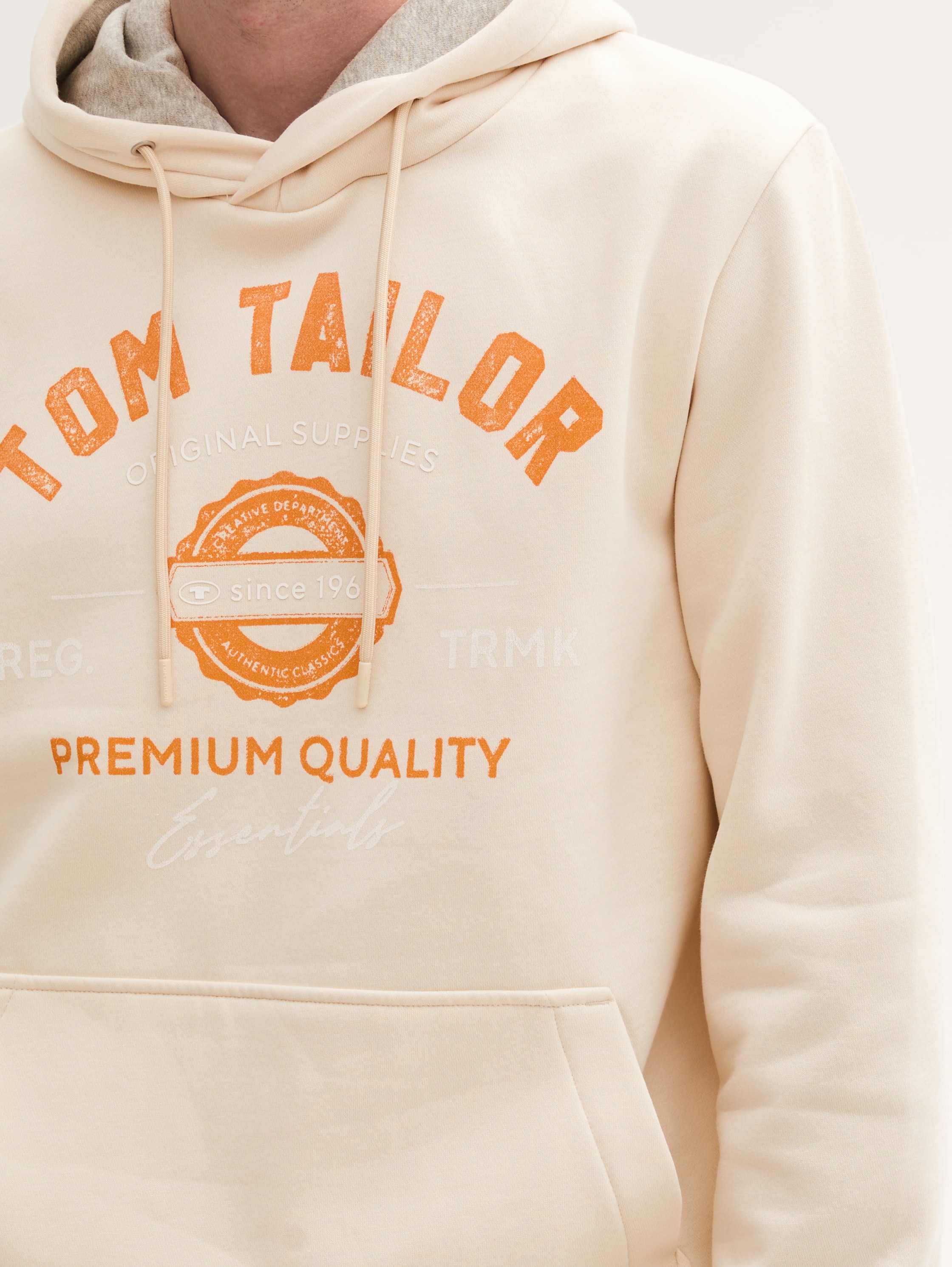 Hoodie Sweatshirt mit Logo-Print - smooth_light_sand - 