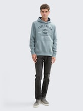 Hoodie-sweatshirt met logoprint - grey mint - Model vooraanzicht