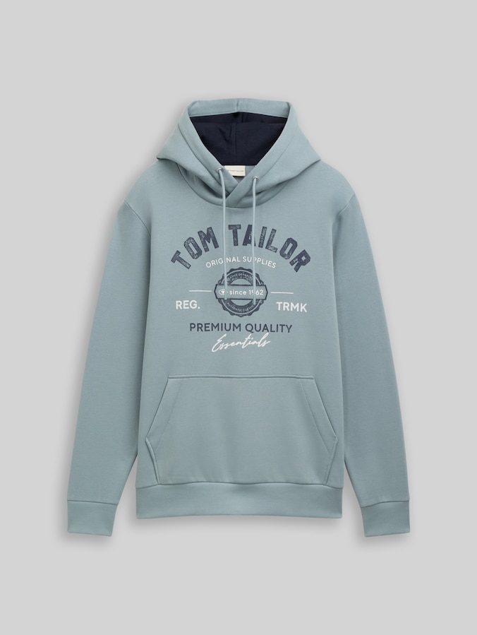 Hoodie sweatshirt met logoprint door Men, grey mint