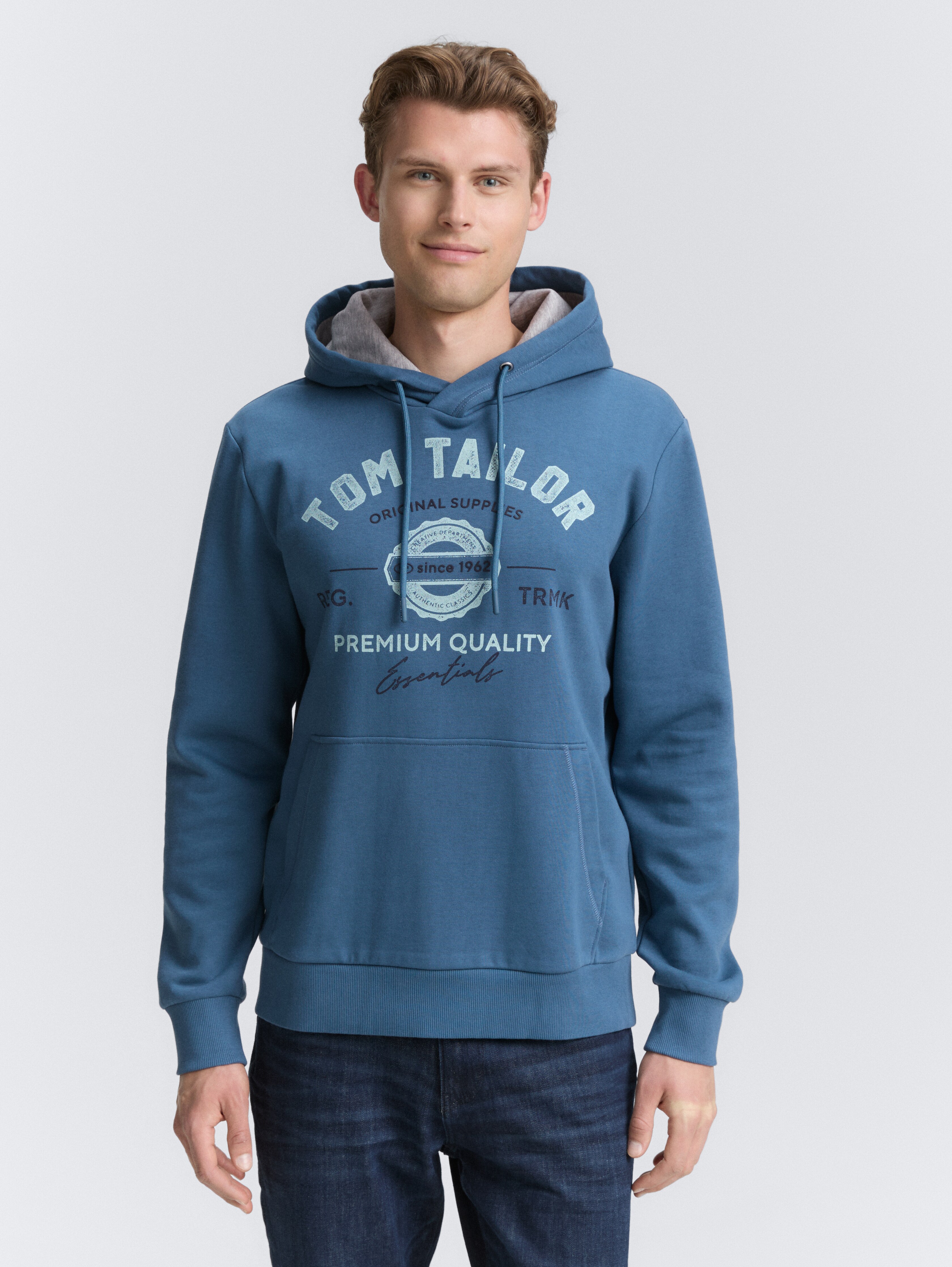 Hoodie Sweatshirt mit Logo-Print von Men, real teal blue