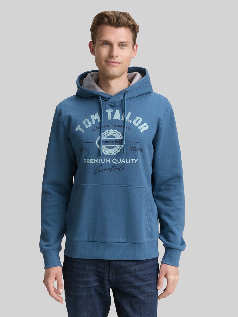 Hoodie Sweatshirt mit Logo-Print von Men, real teal blue