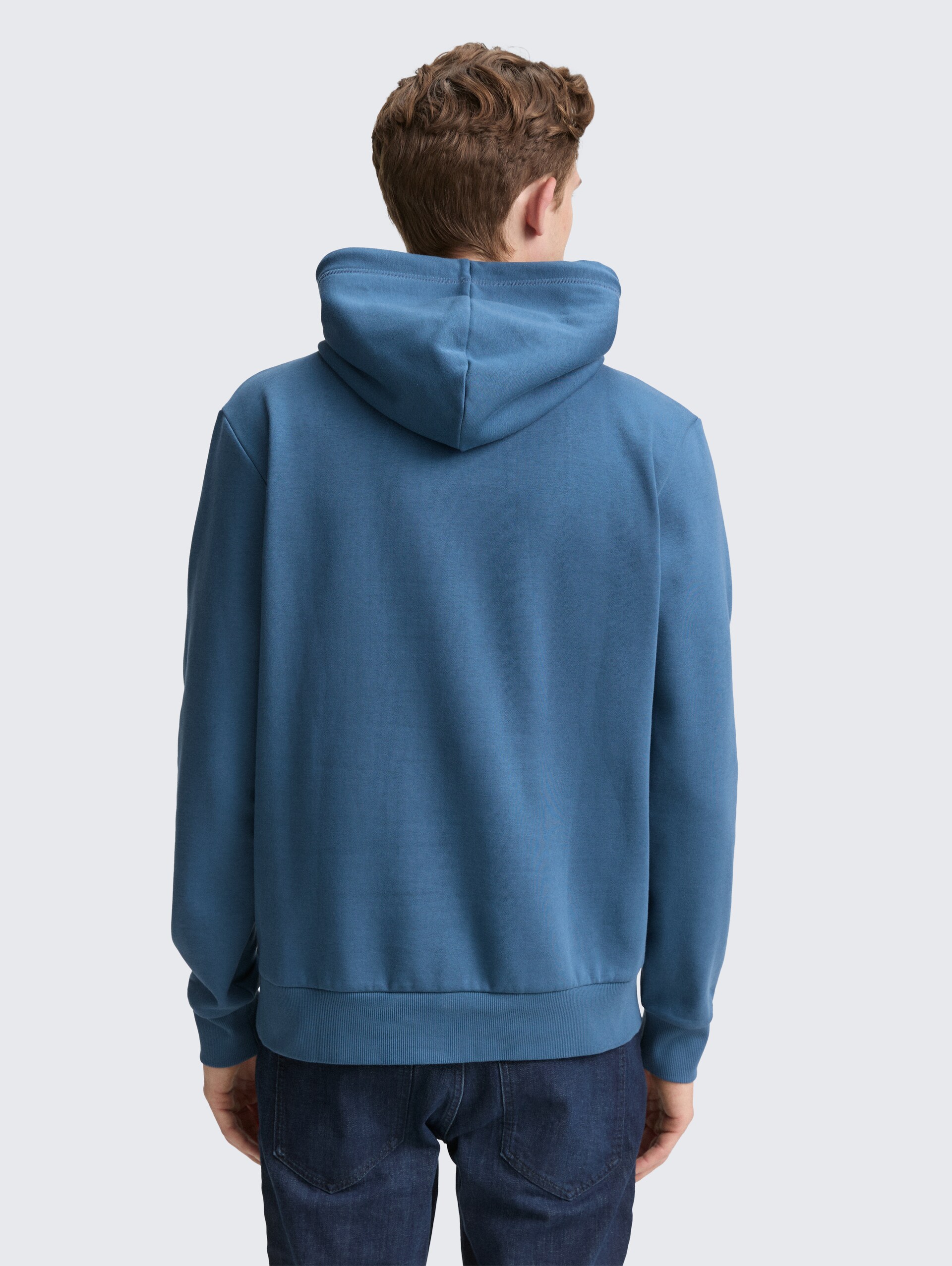 Hoodie Sweatshirt mit Logo-Print - real teal blue - Auschnitt Model-Rückansicht