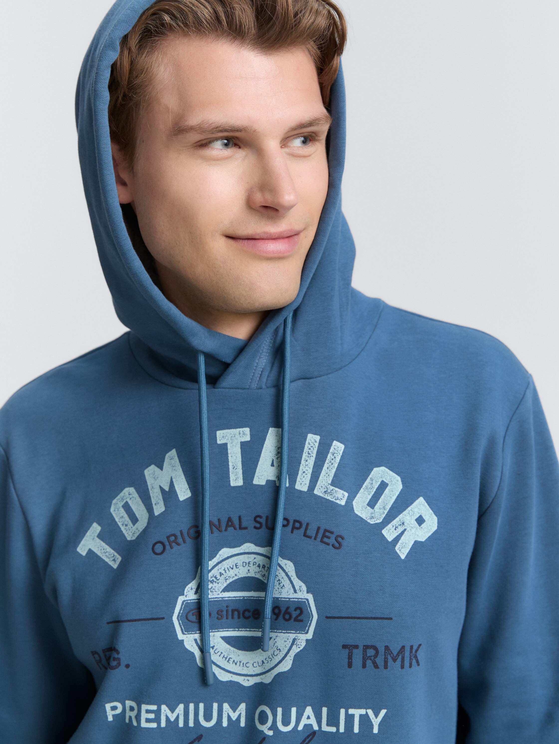 Hoodie Sweatshirt mit Logo-Print - real_teal_blue - 