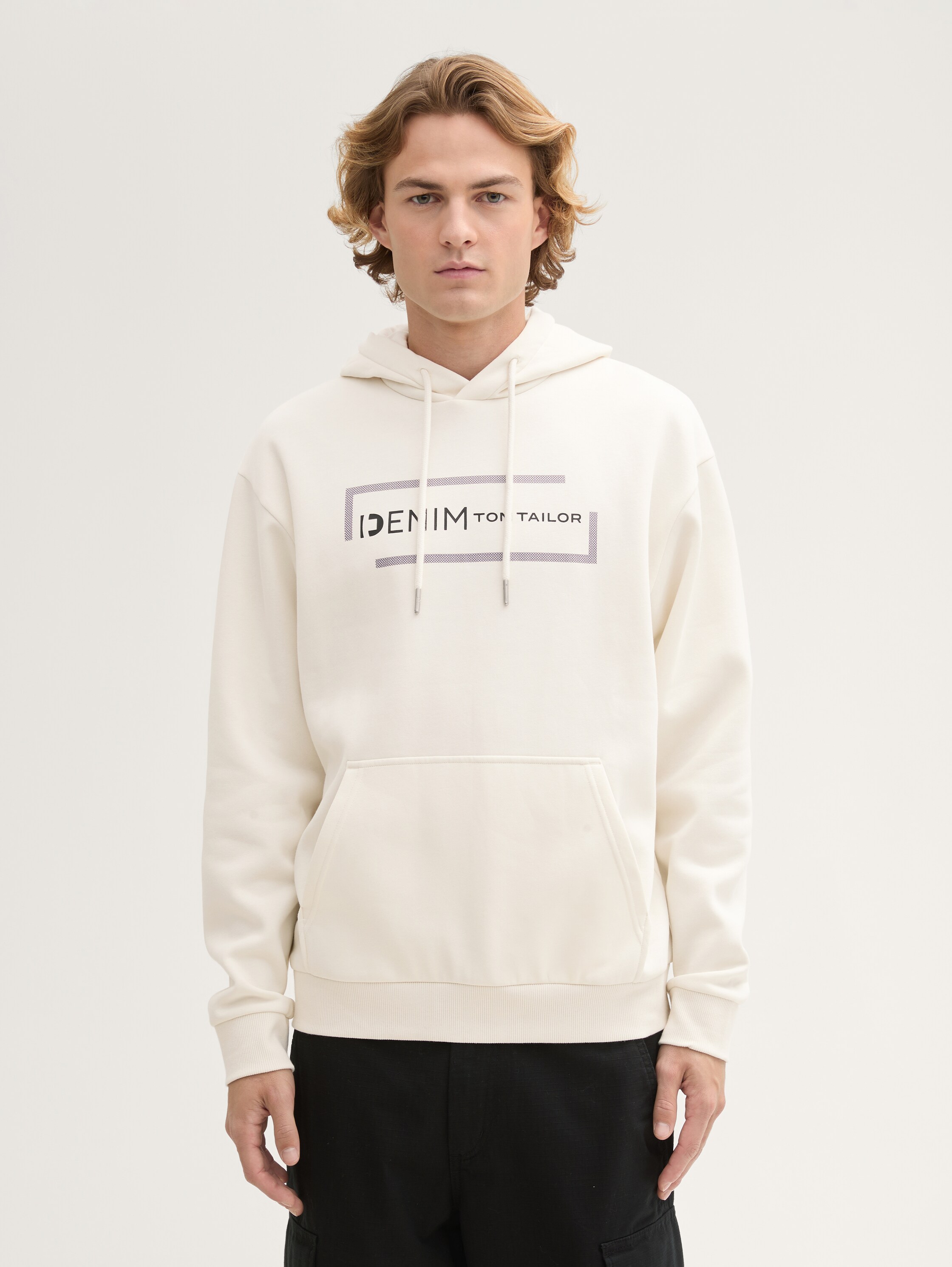 Hoodie Sweatshirt mit Print - wool_white - 