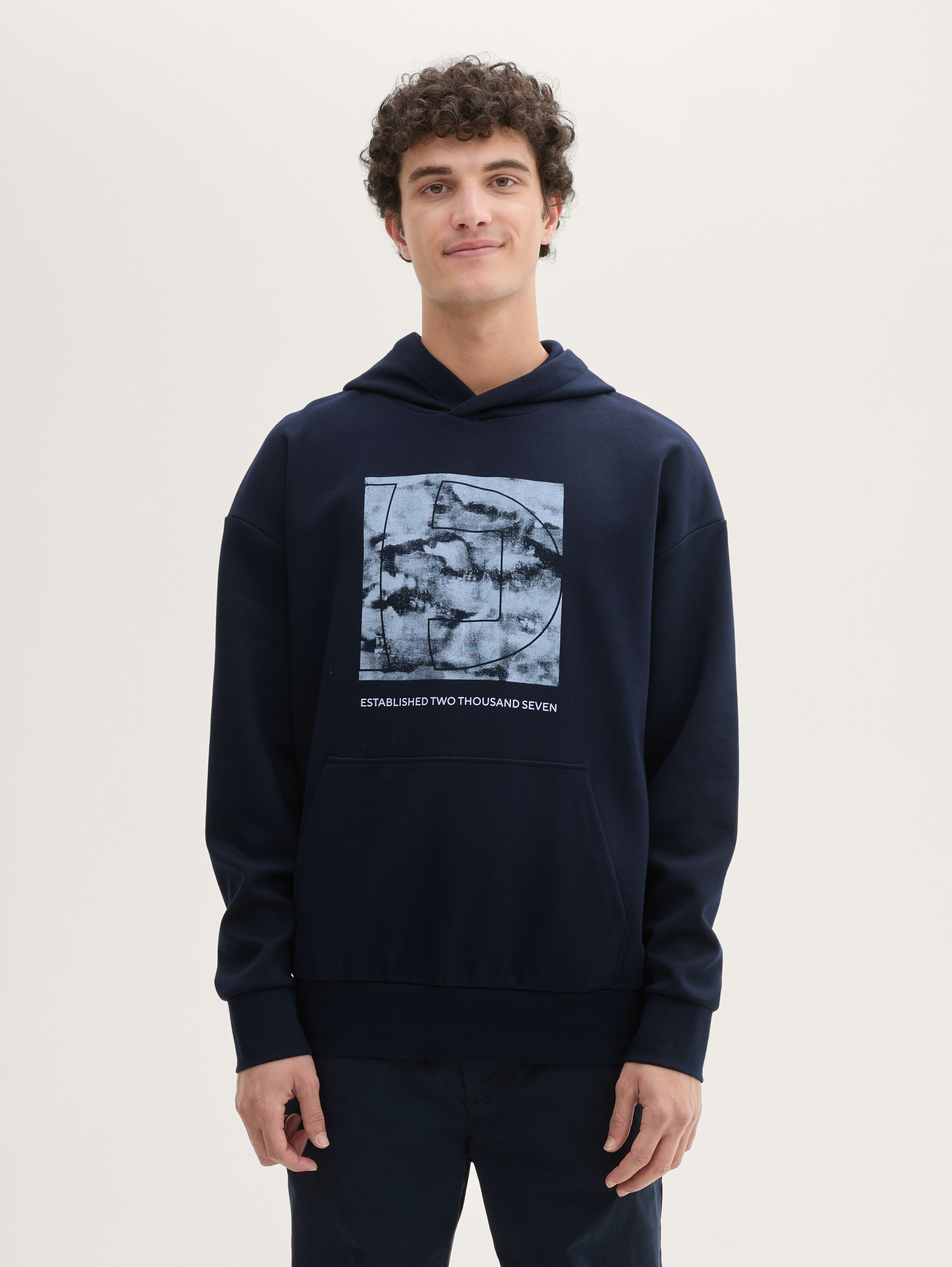 Relaxed hoodie met print - sky_captain_blue_1 - 