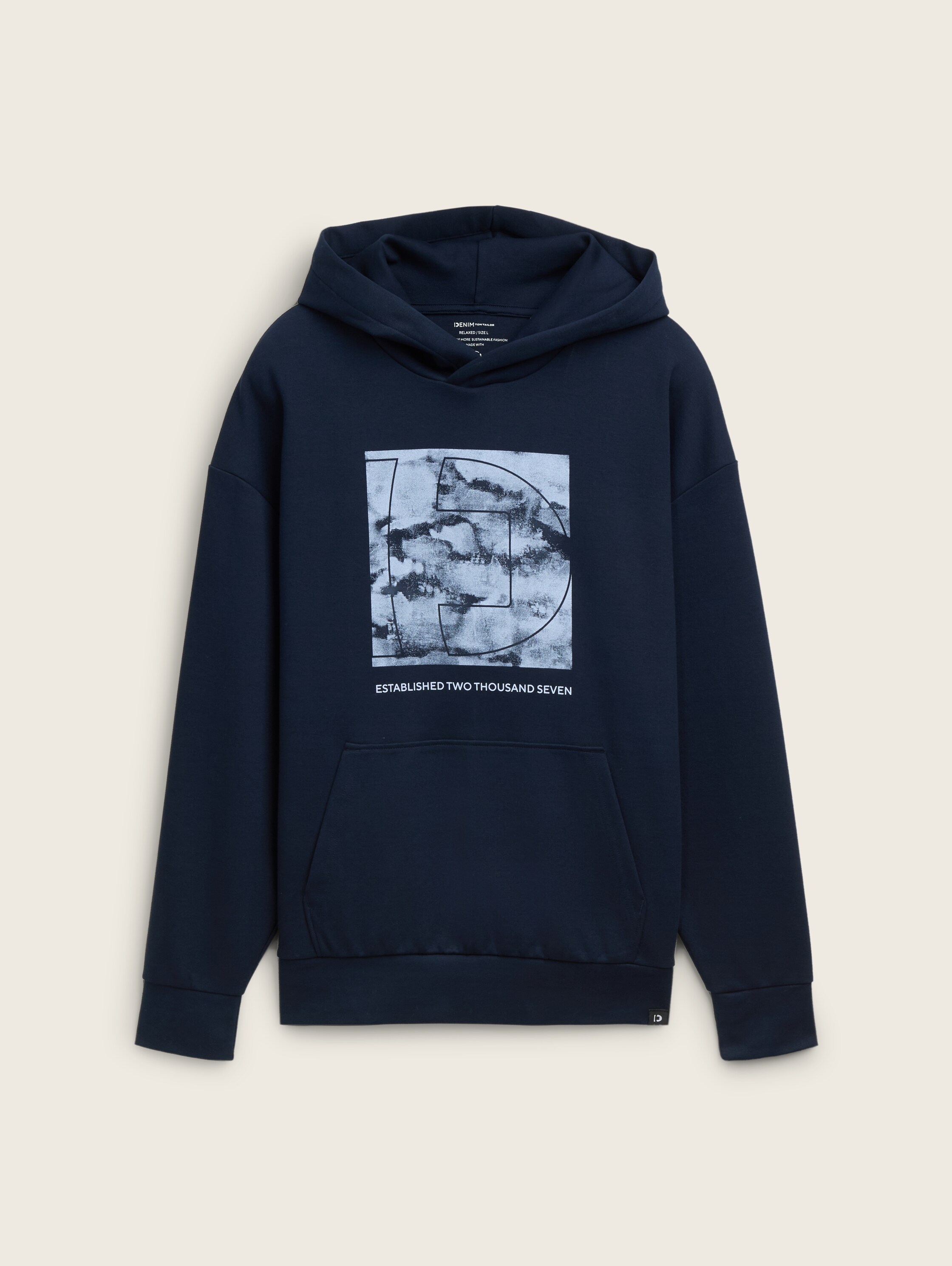 Relaxed hoodie met print - sky_captain_blue_1 - 