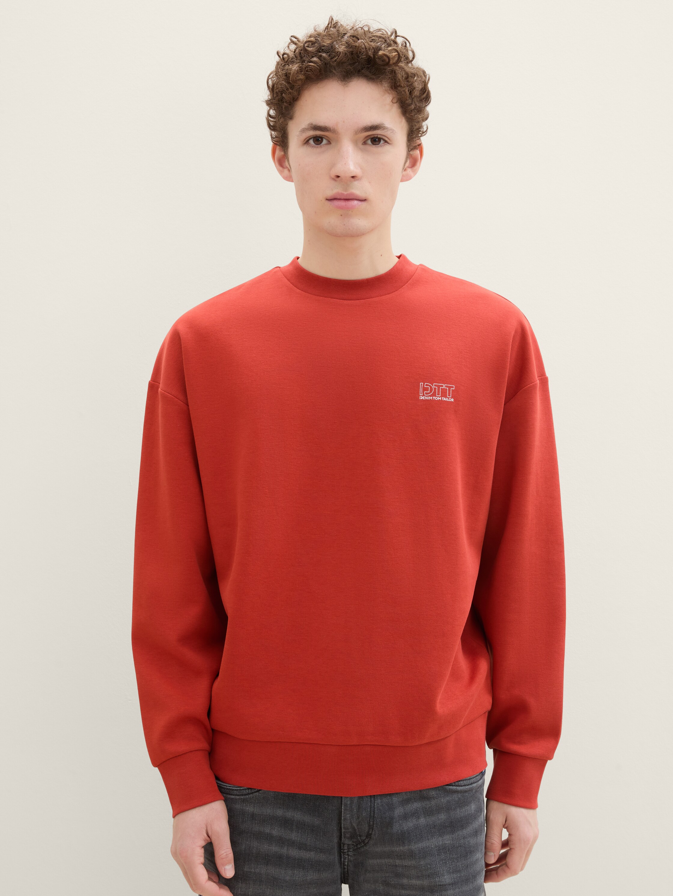 Relaxed sweatshirt met prints - velvet_red_1 - 