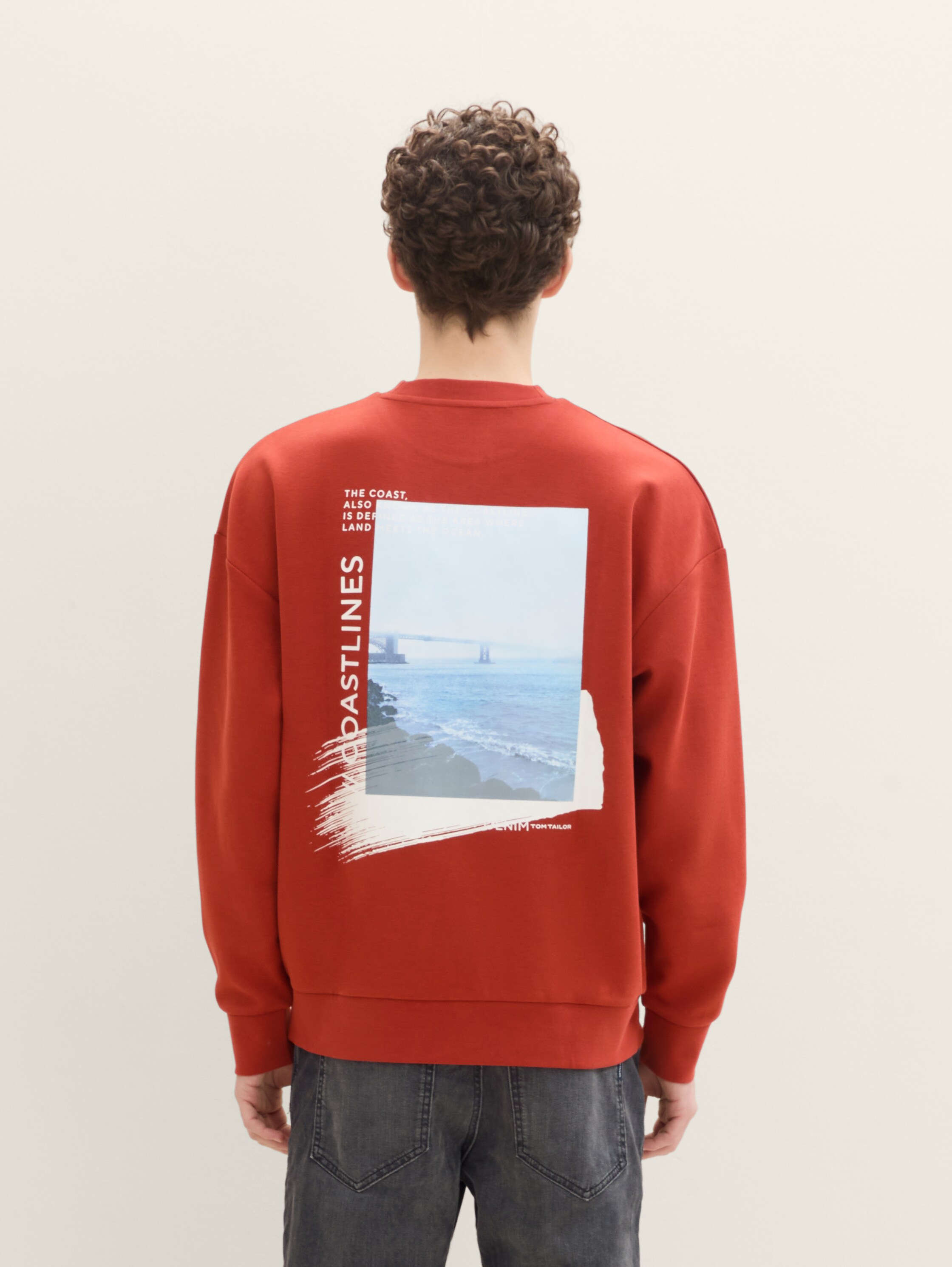 Relaxed sweatshirt met prints - velvet_red_1 - 