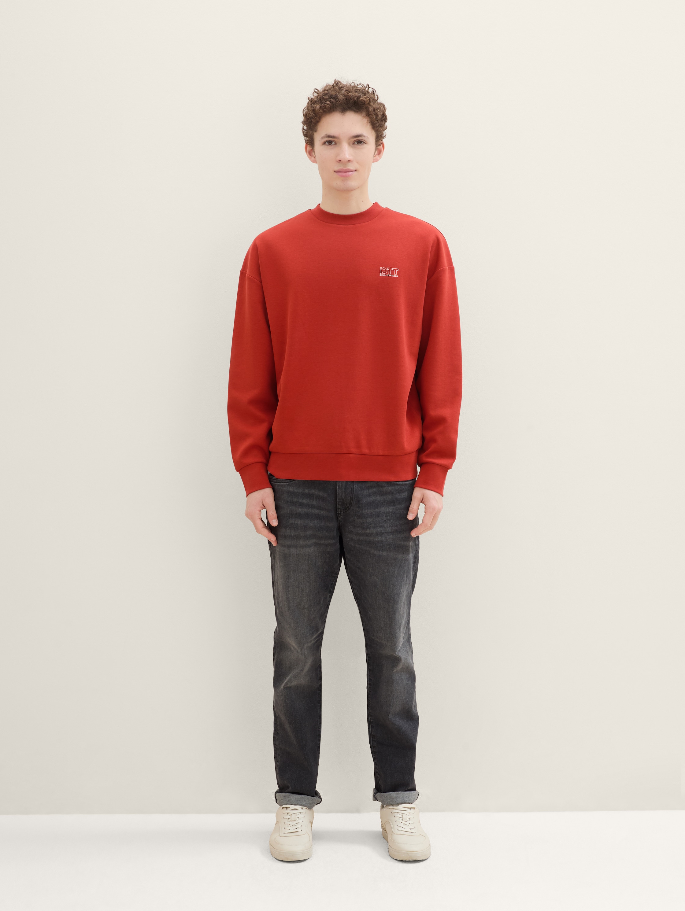Relaxed sweatshirt met prints - velvet_red_1 - 