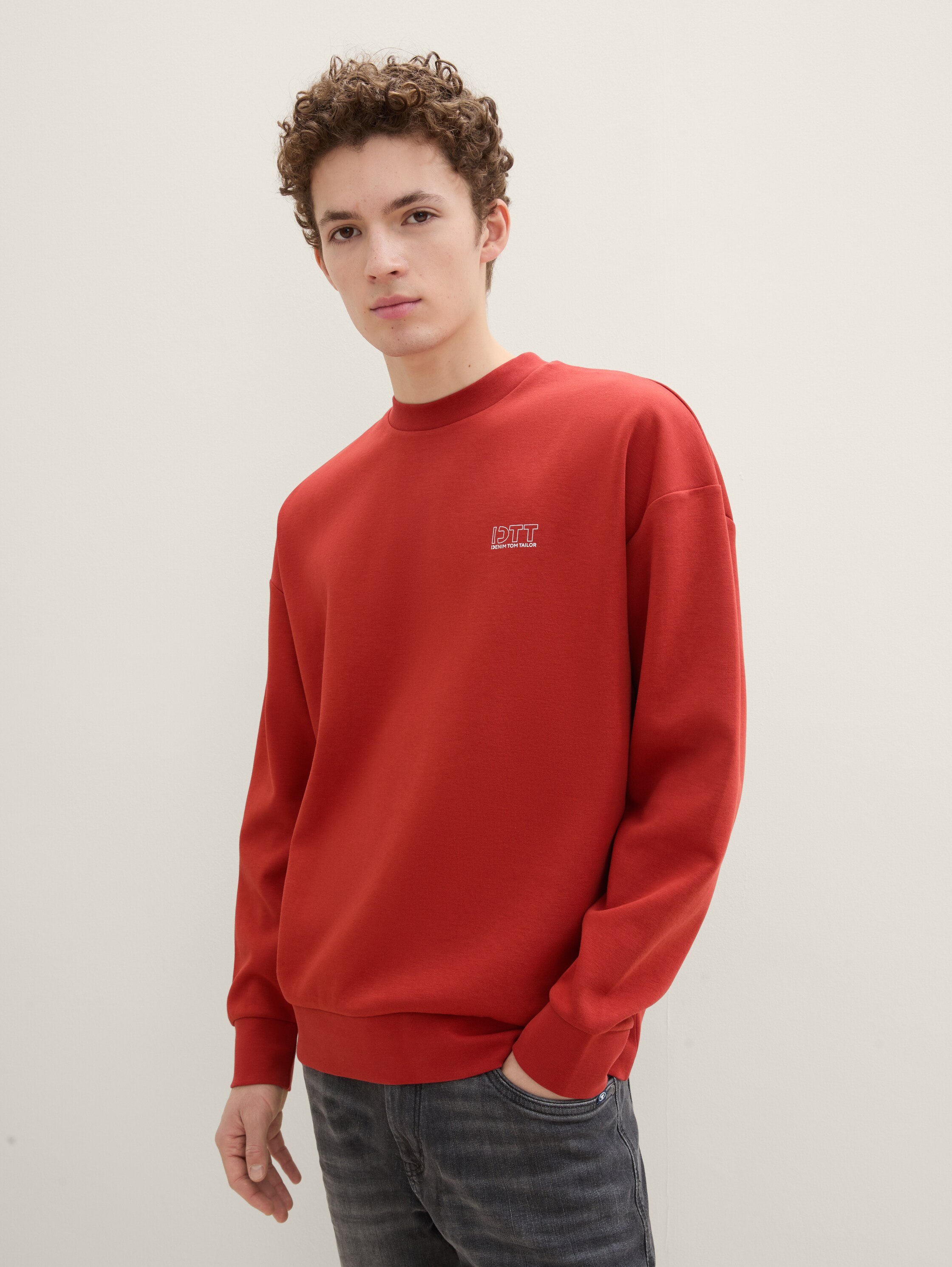 Relaxed sweatshirt met prints - velvet_red_1 - 