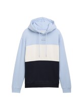 Ausgewählt, Colorblock Hoodie mit Print von Tom Tailor, blau