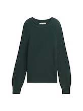 Niet geselecteerd, Gebreide trui met lichte ballonmouwen door , groen