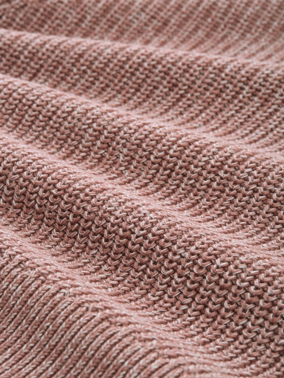 Strickpullover mit leichten Ballonärmeln - Antique Rose Melange - Material-Ansicht