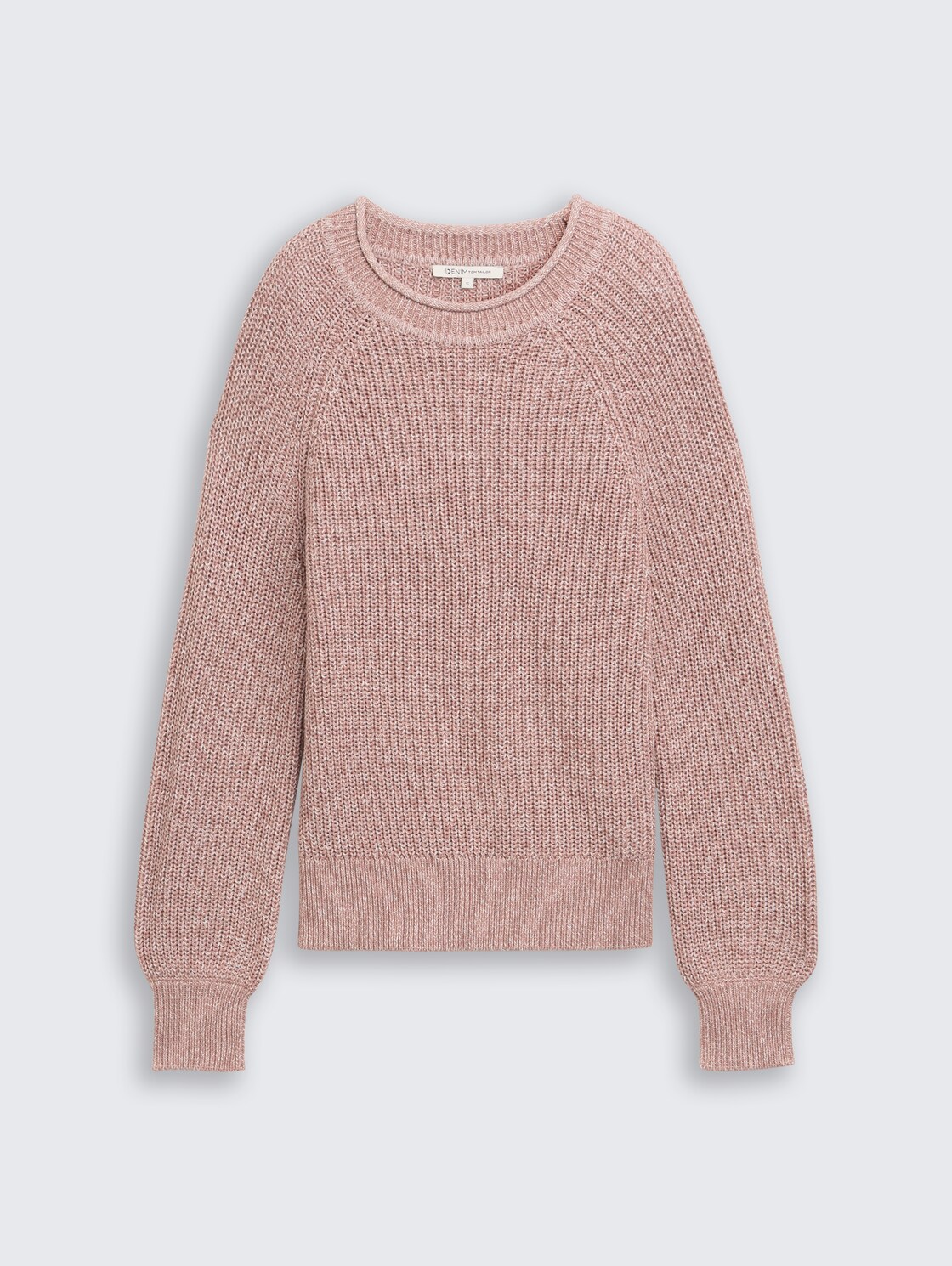 Strickpullover mit leichten Ballonärmeln - Antique Rose Melange