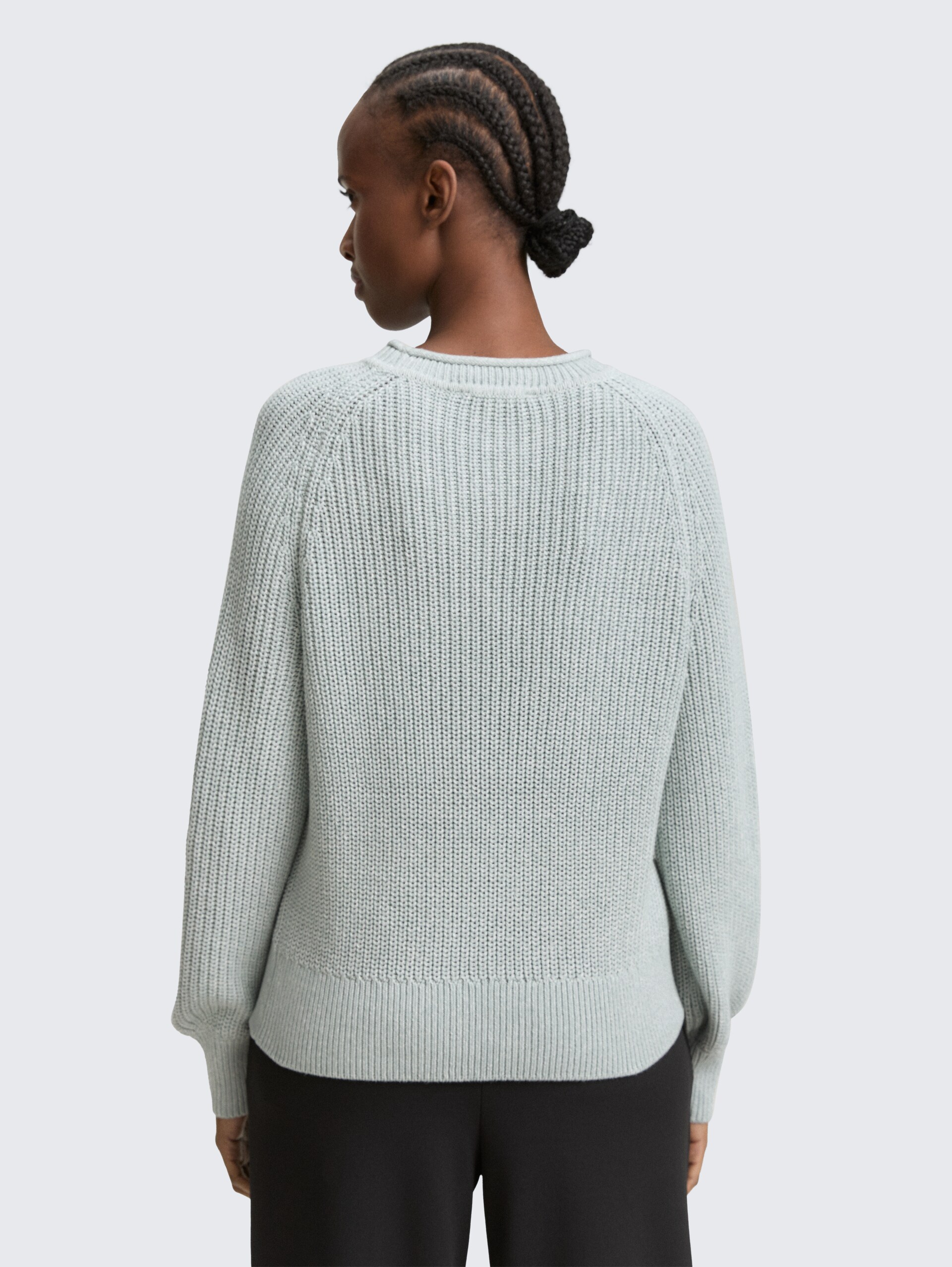 Strickpullover mit leichten Ballonärmeln - Silver Cloud Blue Melange