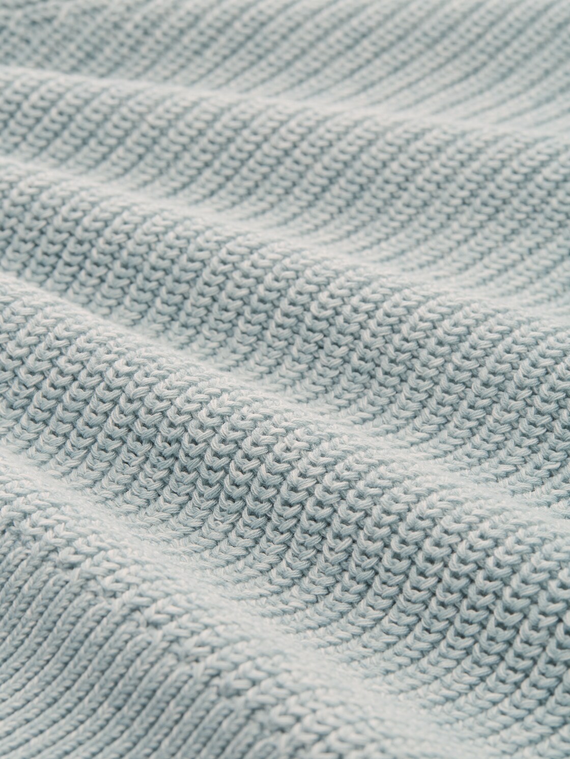 Strickpullover mit leichten Ballonärmeln - Silver Cloud Blue Melange - Material-Ansicht