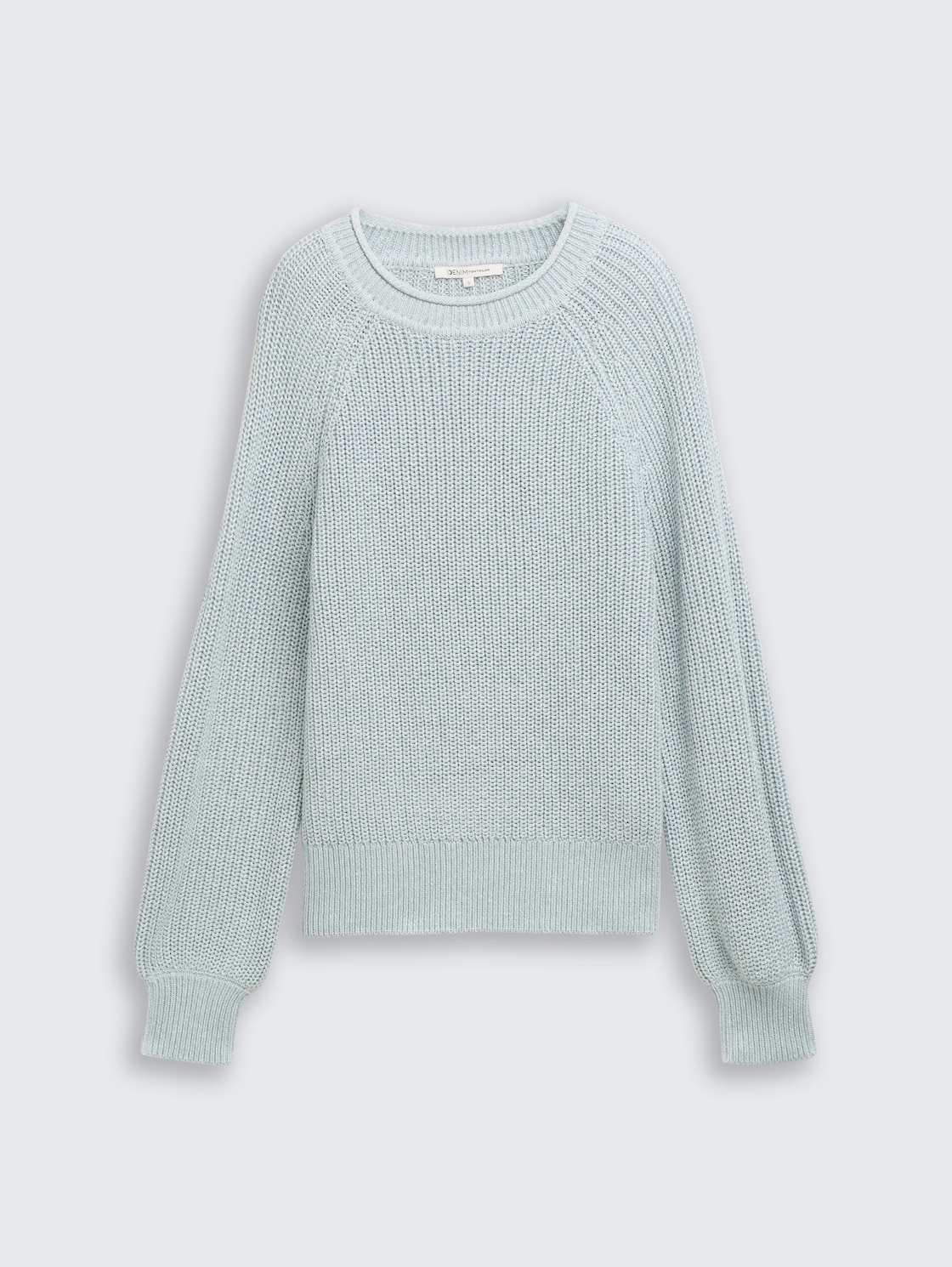 Strickpullover mit leichten Ballonärmeln - Silver Cloud Blue Melange