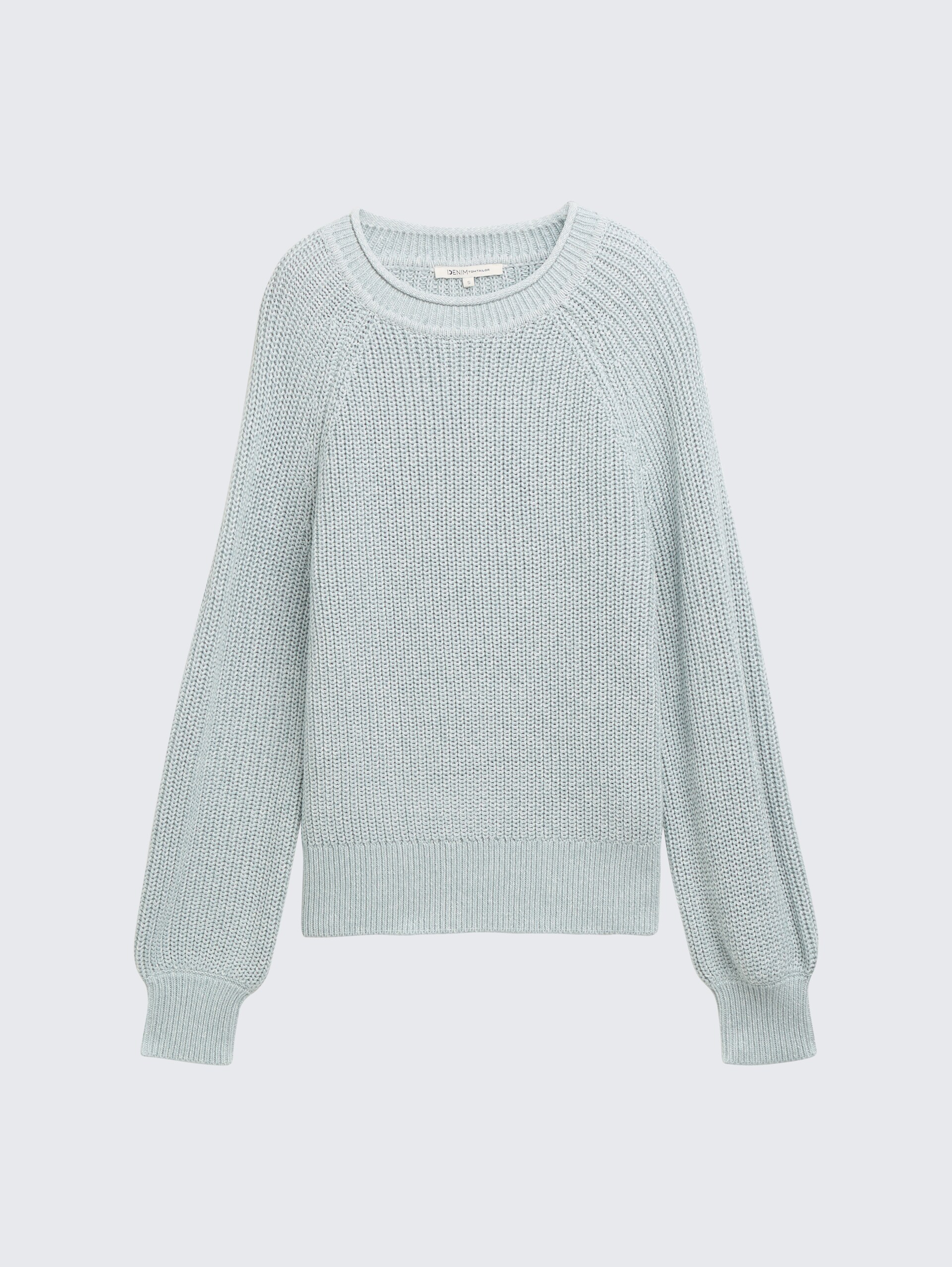 Strickpullover mit leichten Ballonärmeln - Silver Cloud Blue Melange