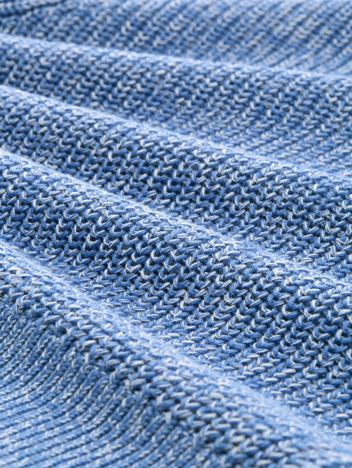 Strickpullover mit leichten Ballonärmeln - sicilian blue melange - Material-Ansicht