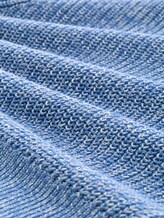 Strickpullover mit leichten Ballonärmeln - sicilian blue melange - Material-Ansicht