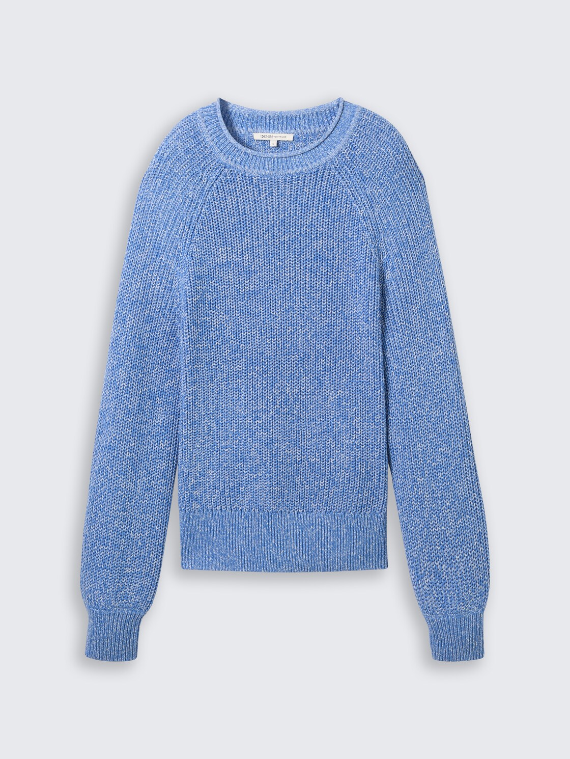 Strickpullover mit leichten Ballonärmeln - sicilian blue melange