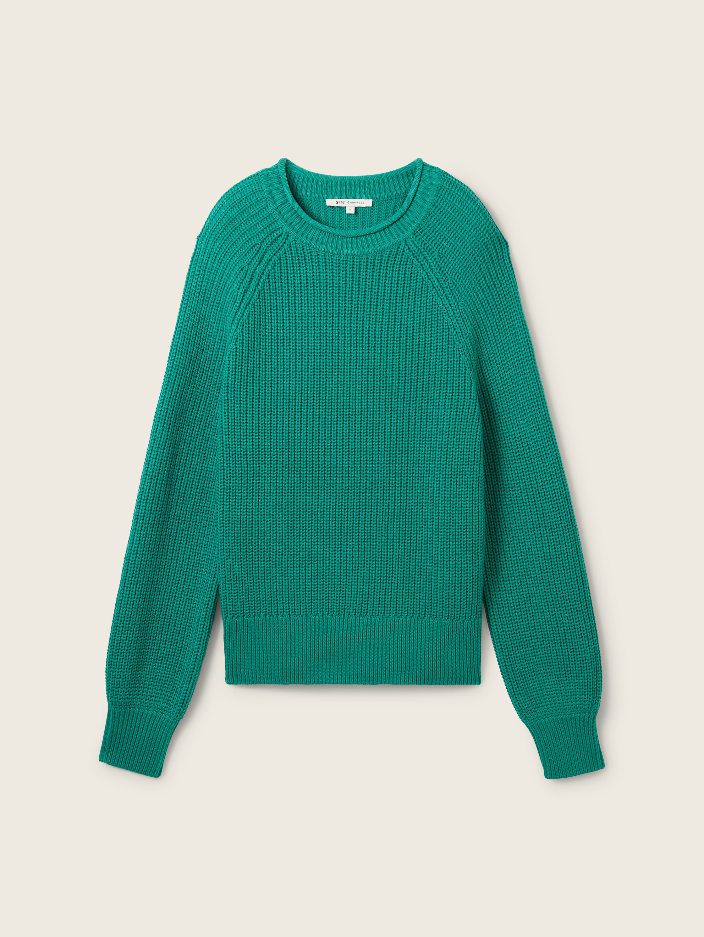 Strickpullover mit leichten Ballonärmeln - jade_green - 