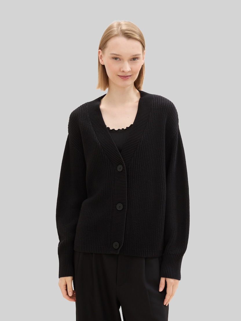 Vest met V-hals door Denim Female, deep black