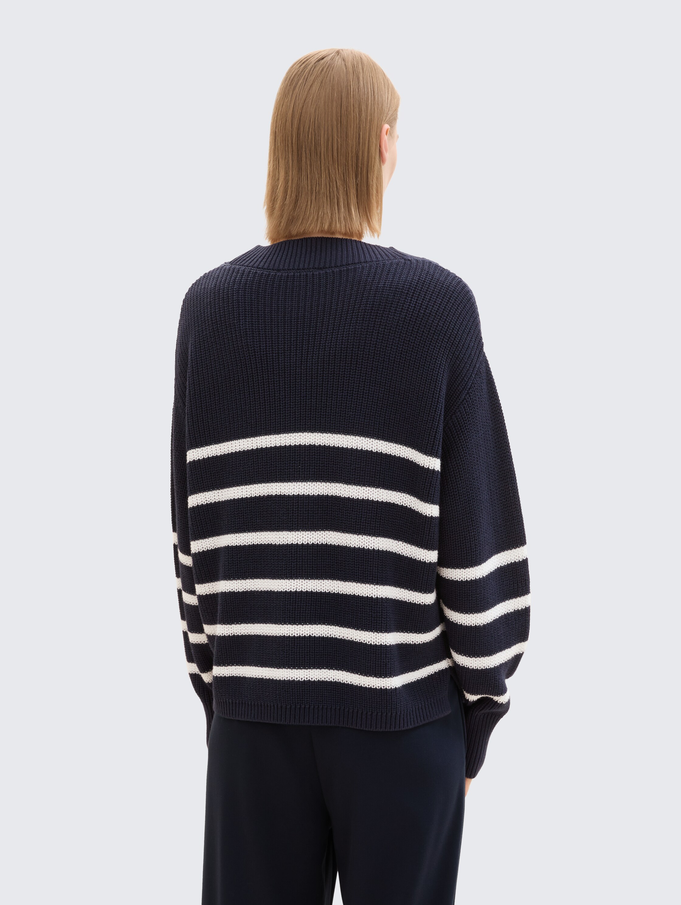Vest met V-hals - placed_navy_white_stripe - 