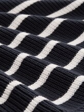 Cardigan à col en V - placed navy white stripe - Vue de la matière