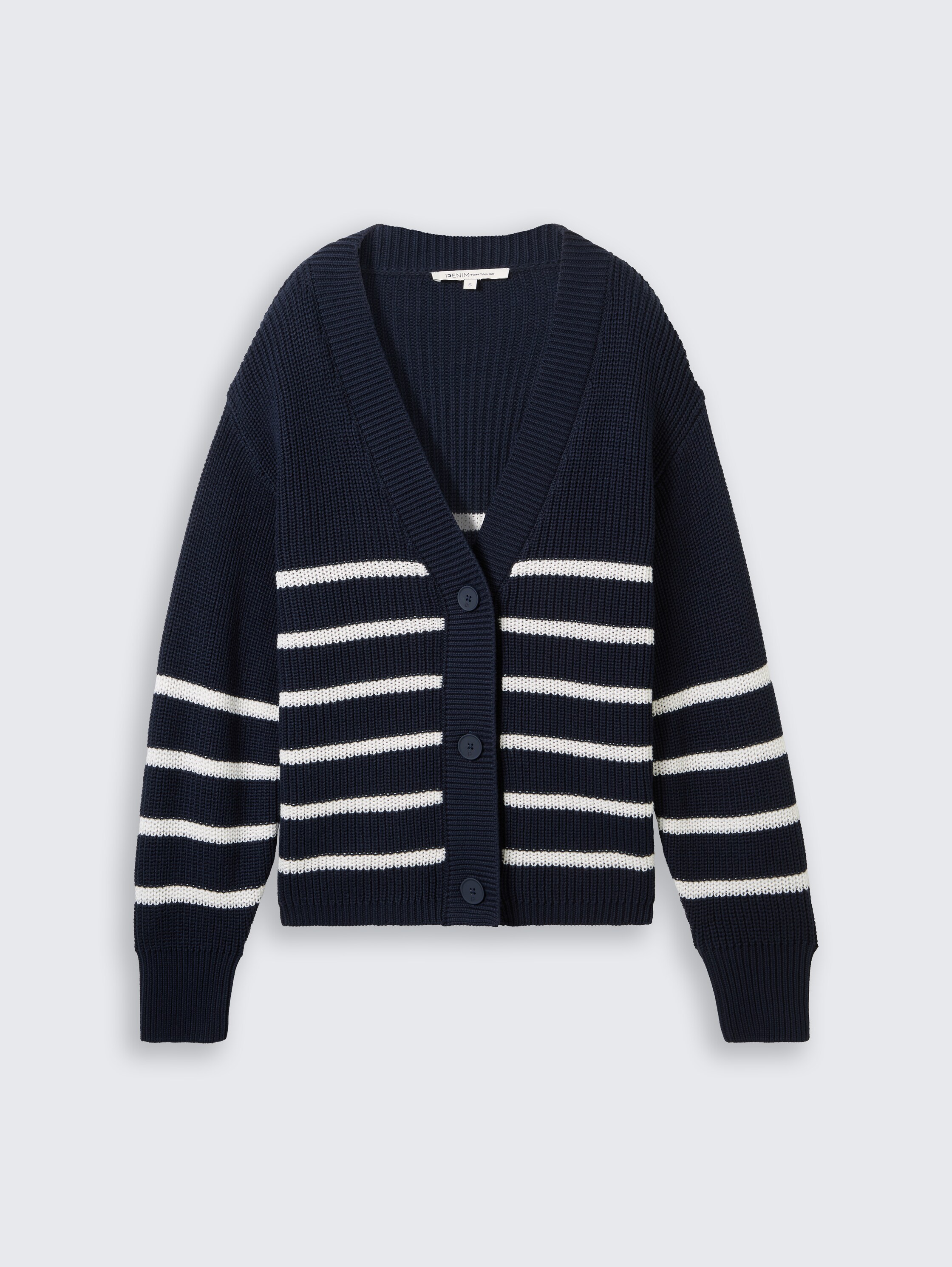 Vest met V-hals - placed_navy_white_stripe - 