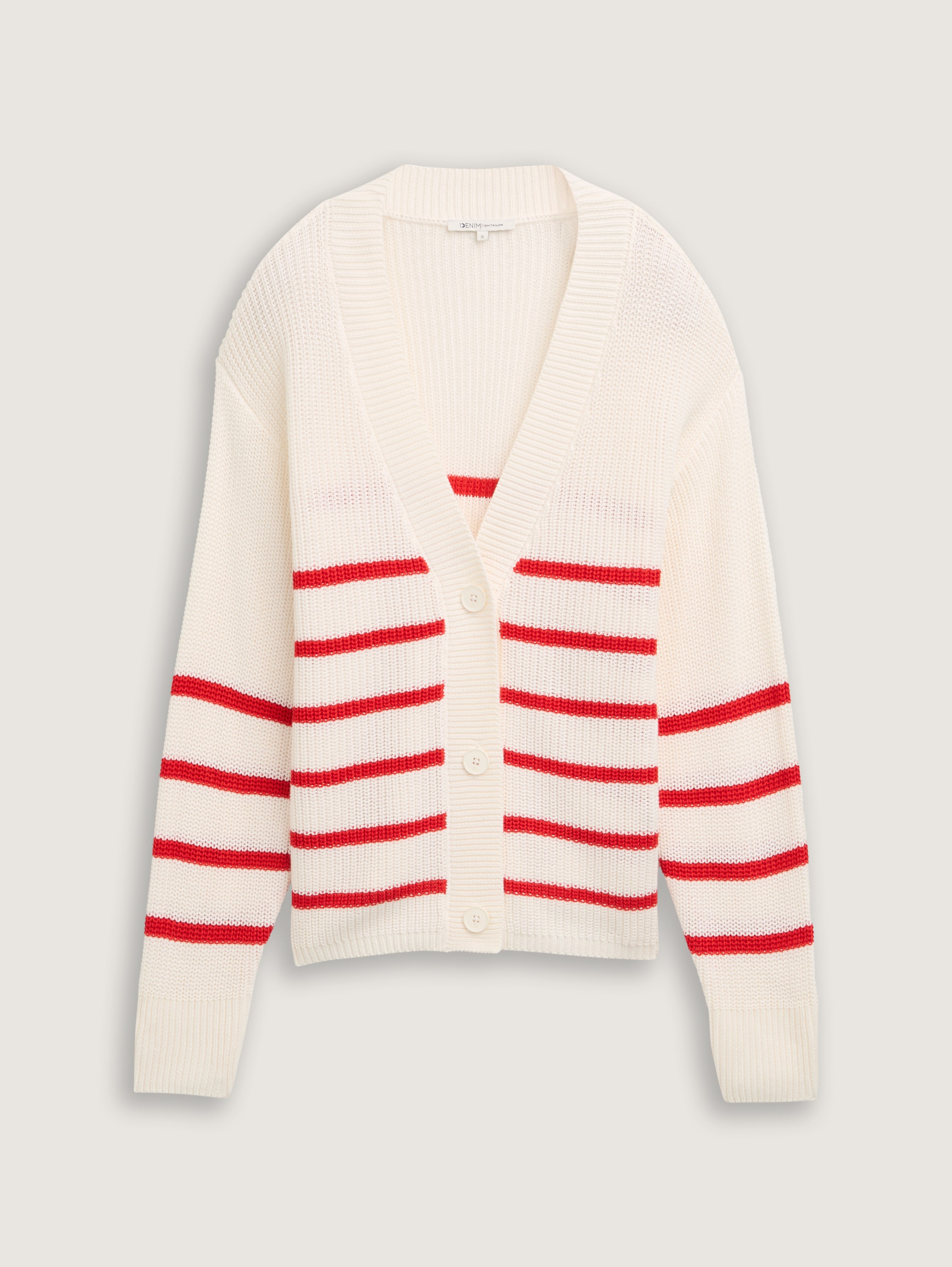 Vest met V-hals - placed_white_red_stripe -