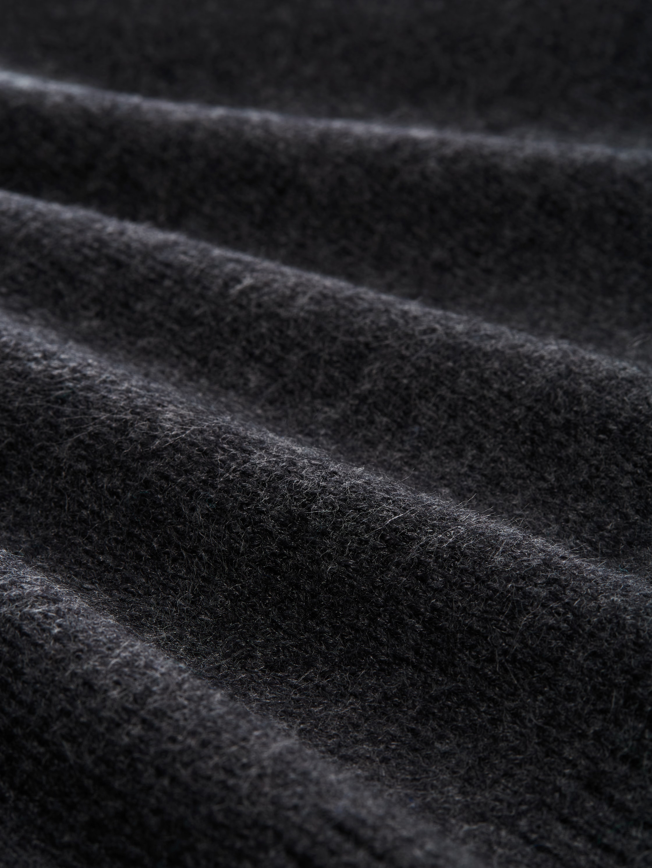 Relaxed gebreide trui met V-halslijn - Shale Grey Melange - Materiaalweergave