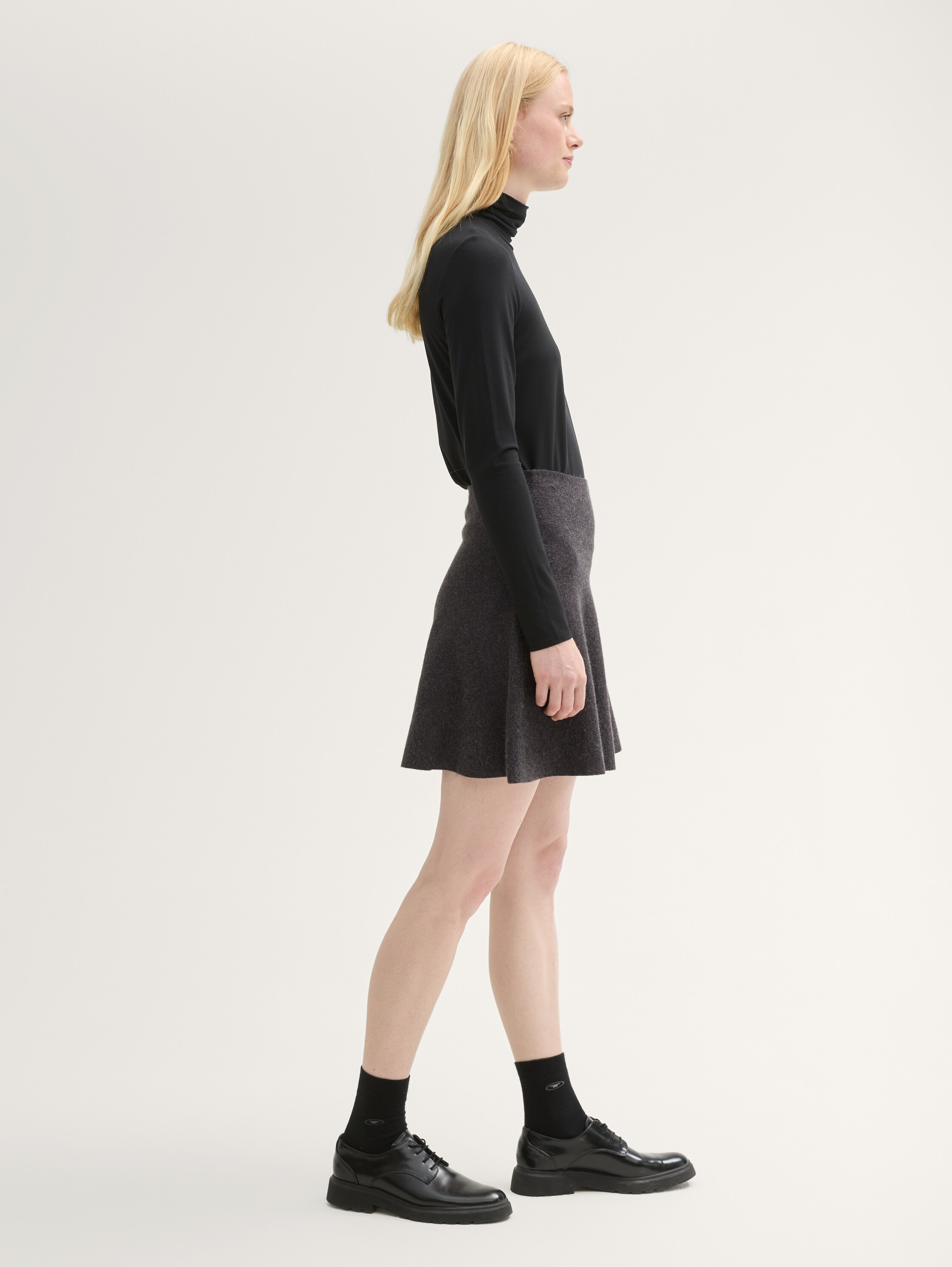 Mini Strickrock im Skater-Look - shale_grey_melange - 