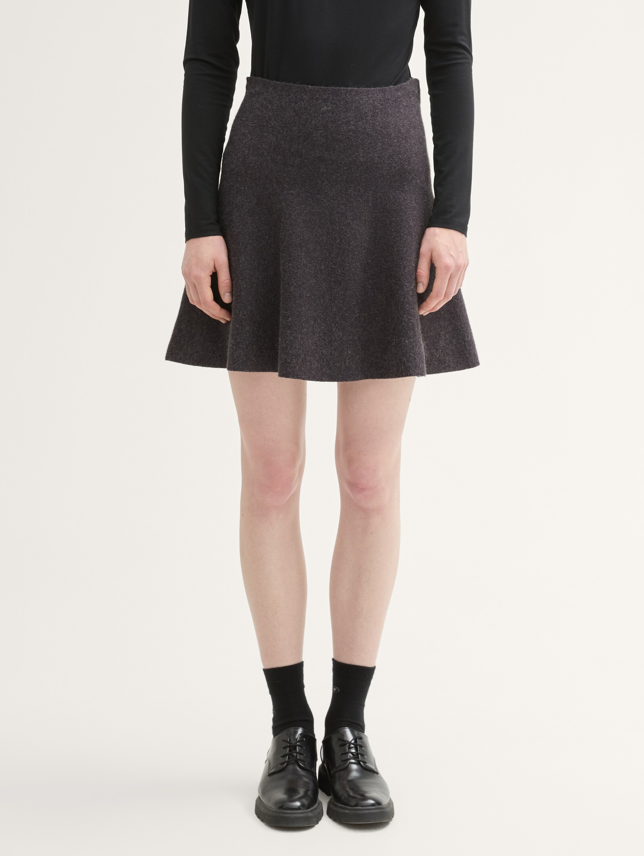 Mini Strickrock im Skater-Look - shale_grey_melange - 