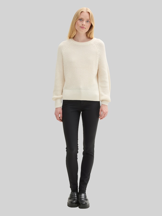 Jean TTNELA extra skinny enduit par Denim Female, coated black denim
