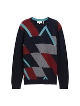 Sélectionné, Pull en maille avec motif de Noël par Tom Tailor, bleu
