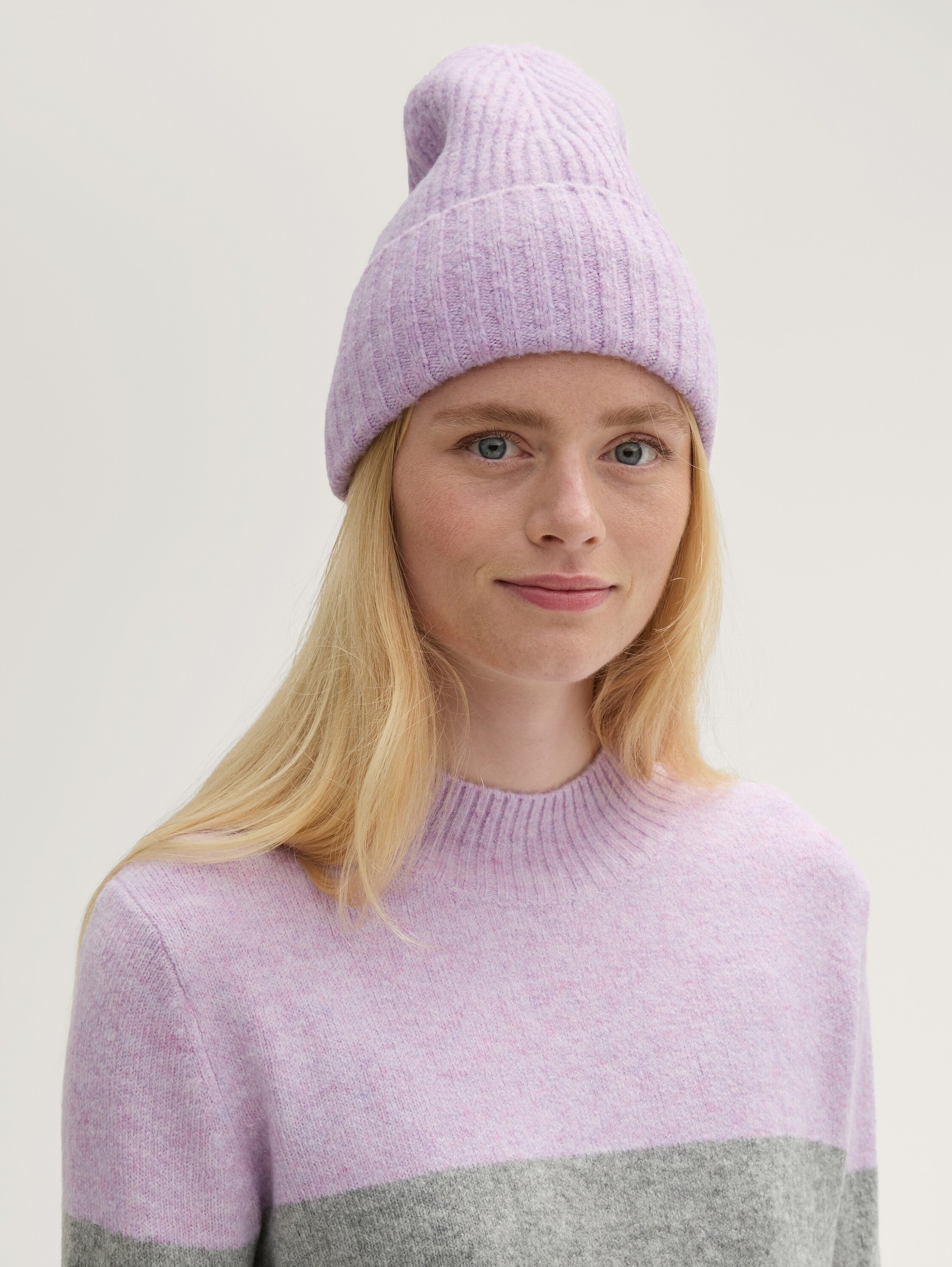 Gerippte Beanie Mütze - 0