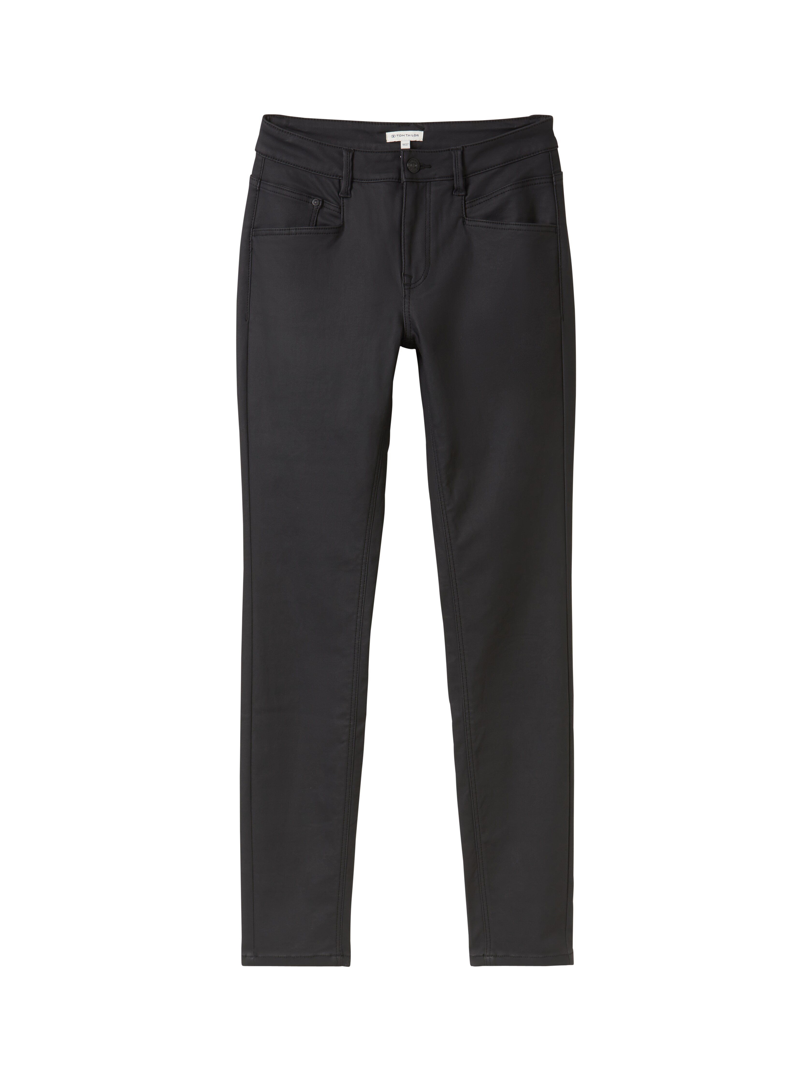 TTALEXA coated skinny jeans in black by Tom Tailor