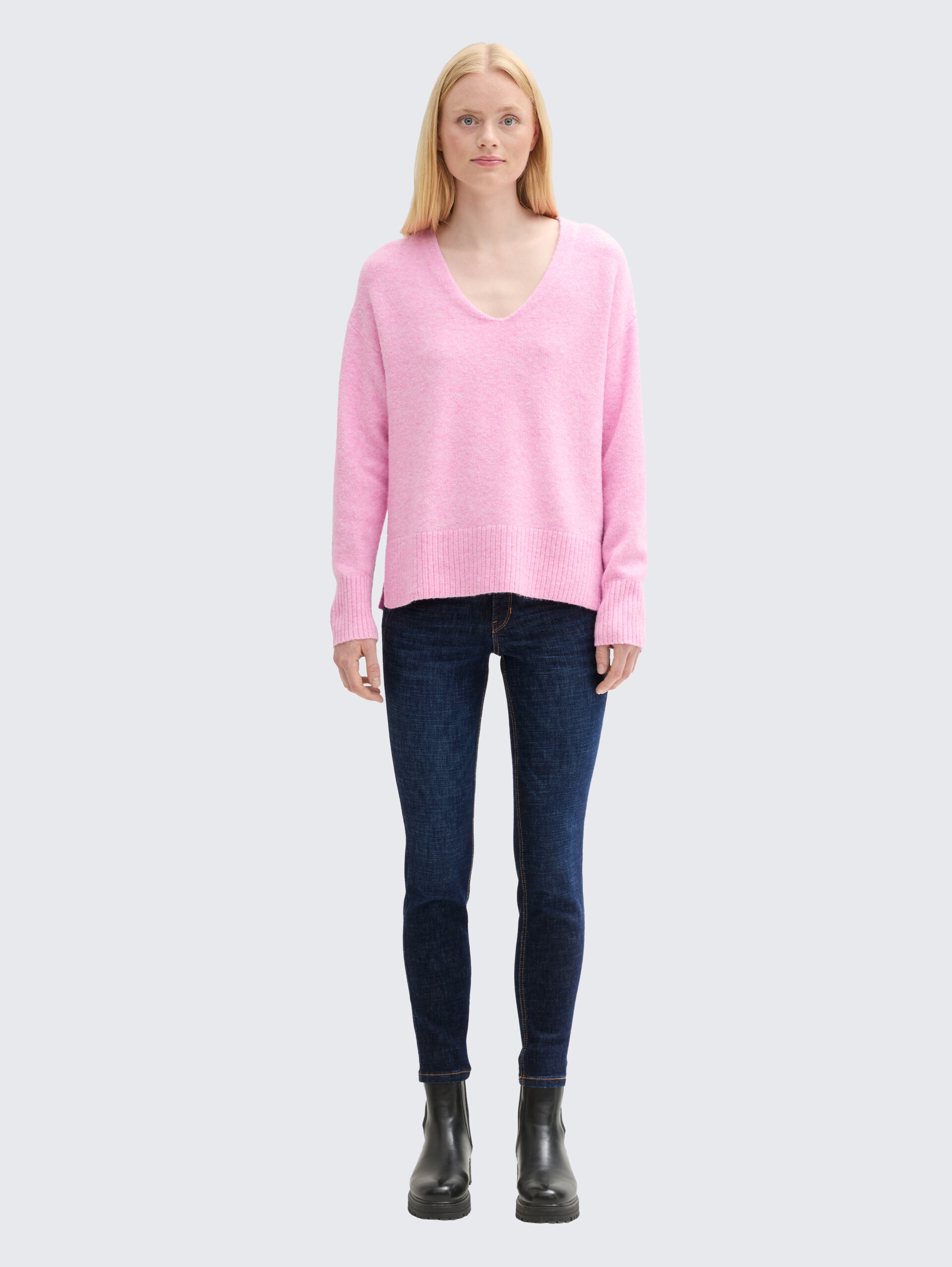 TTJONA EXTRA SKINNY Jeans - Used Dark Stone Blue Denim - Model-Vorderansicht