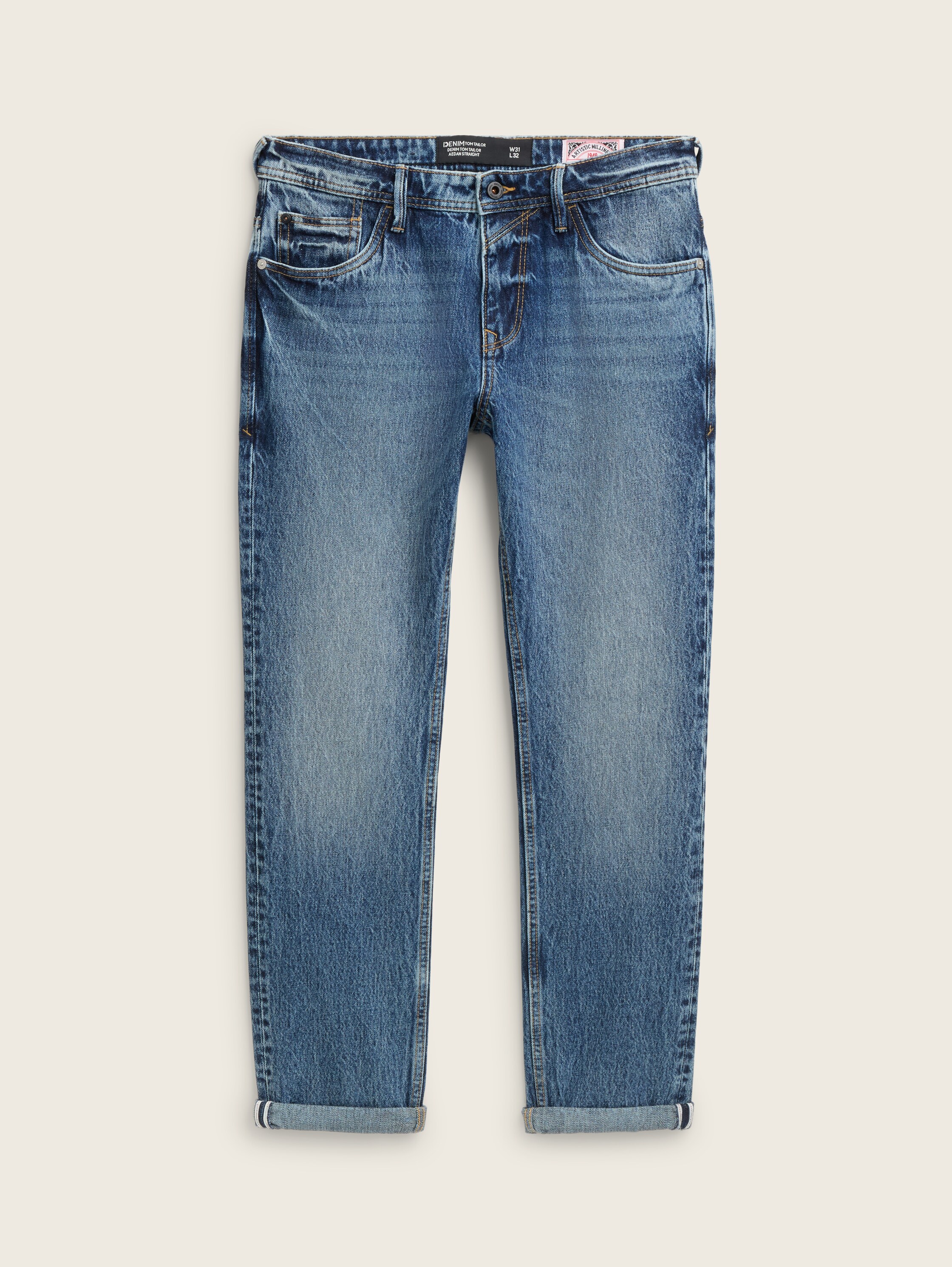 TTAEDAN STRAIGHT Jeans - used_mid_stone_blue_denim - 