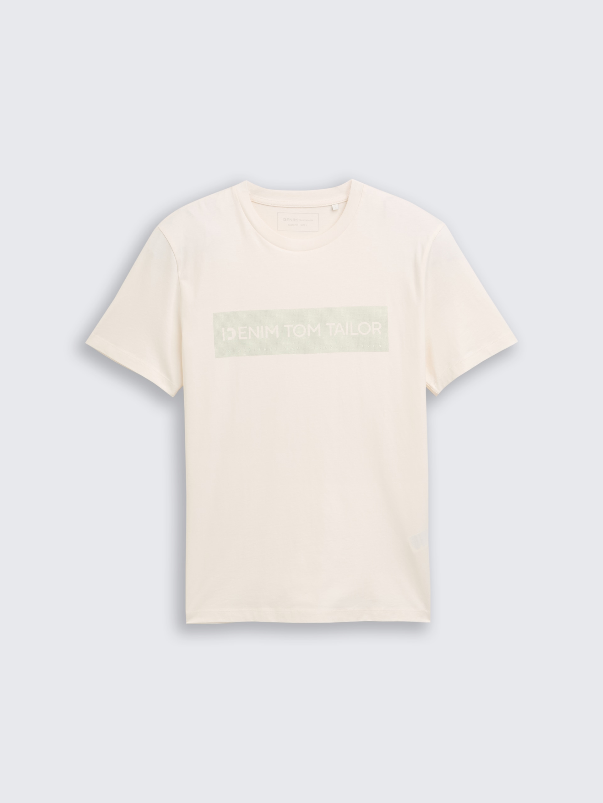 Basic T-Shirt mit Logo-Print - Gardenia White - Vorder-Produkt-Ansicht