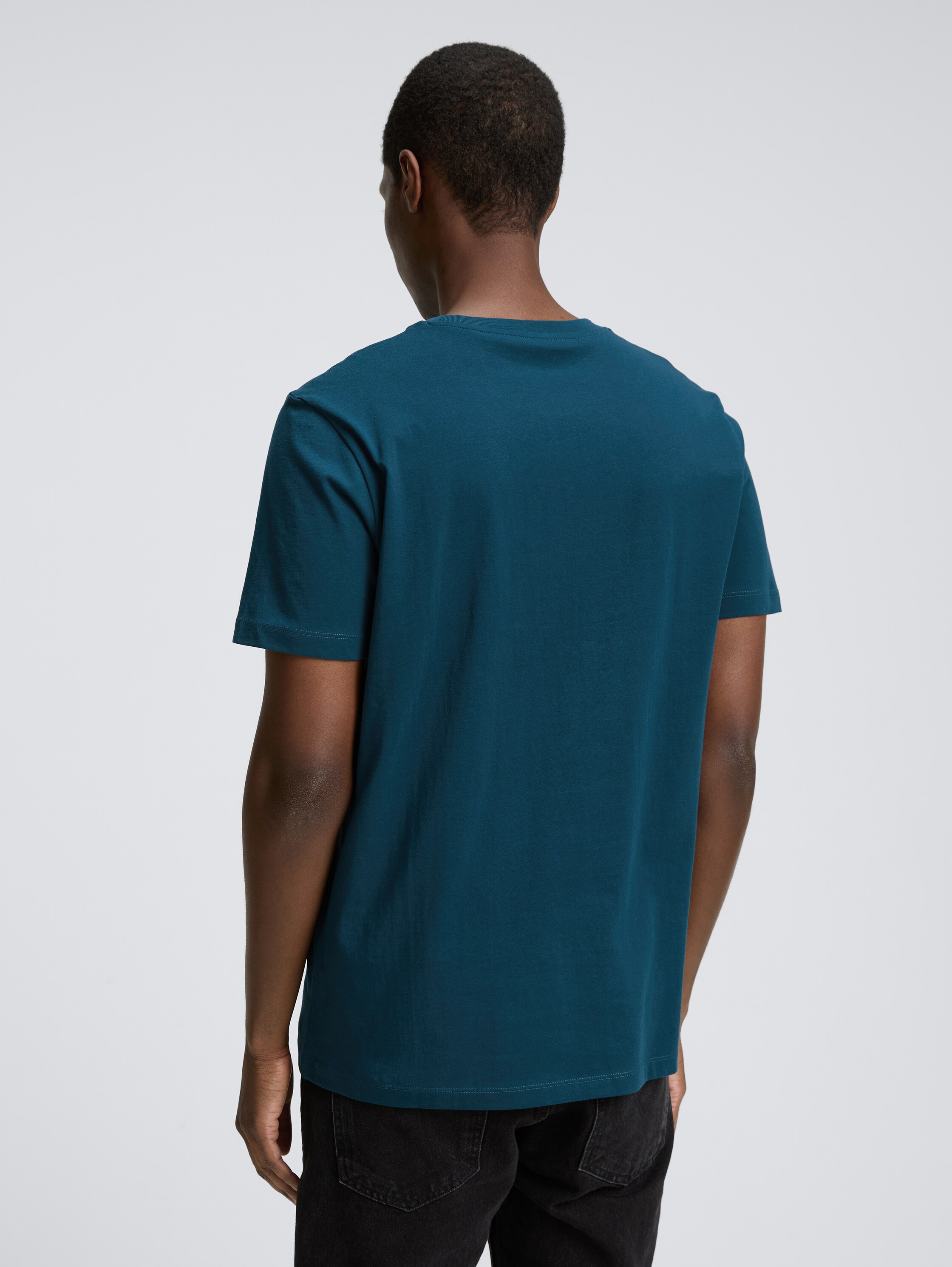 Basic T-Shirt mit Logo-Print - tropical_lagoon - 