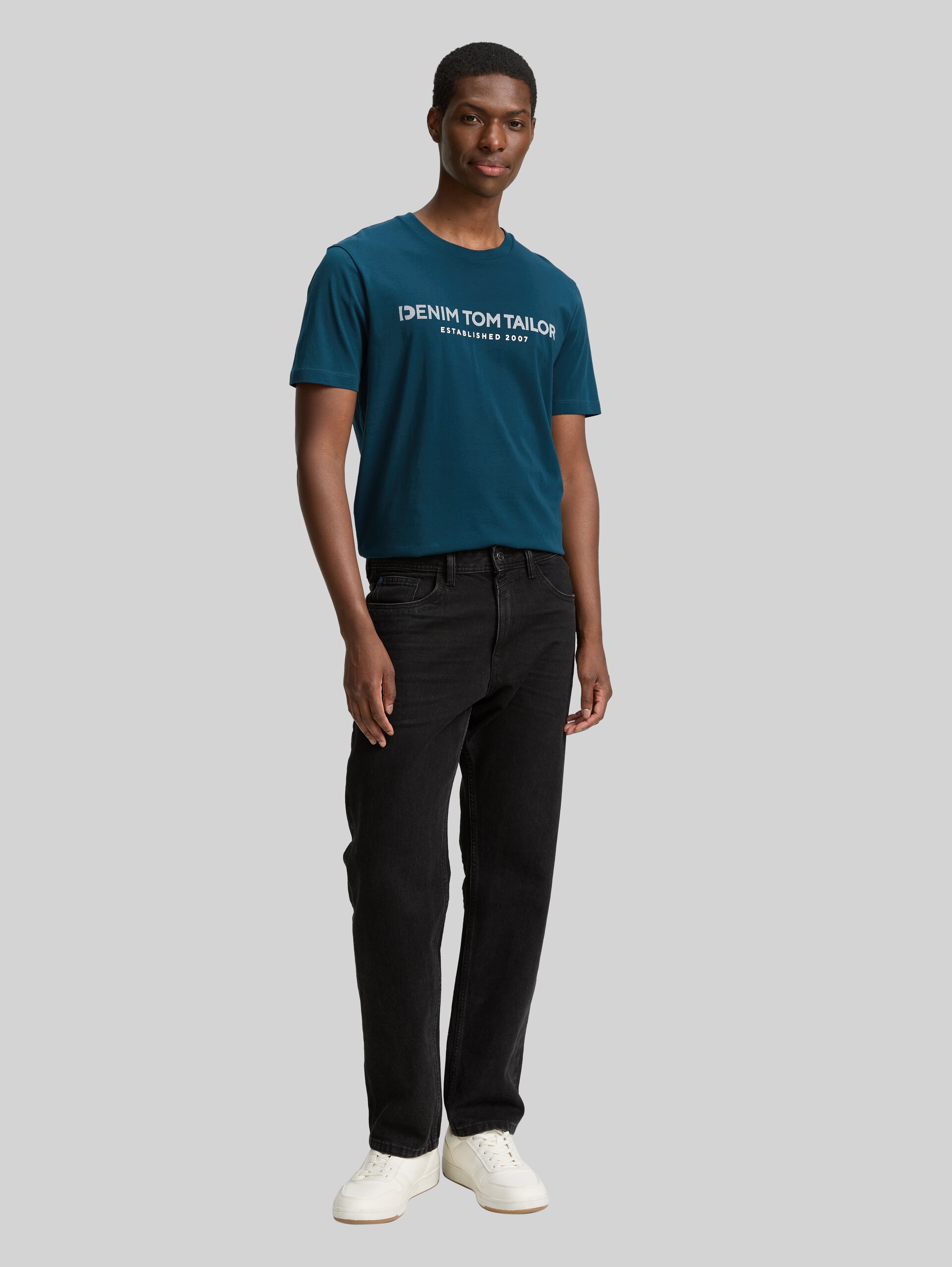 T-shirt basique avec logo imprimé - Tropical Lagoon - Vue de face du modèle
