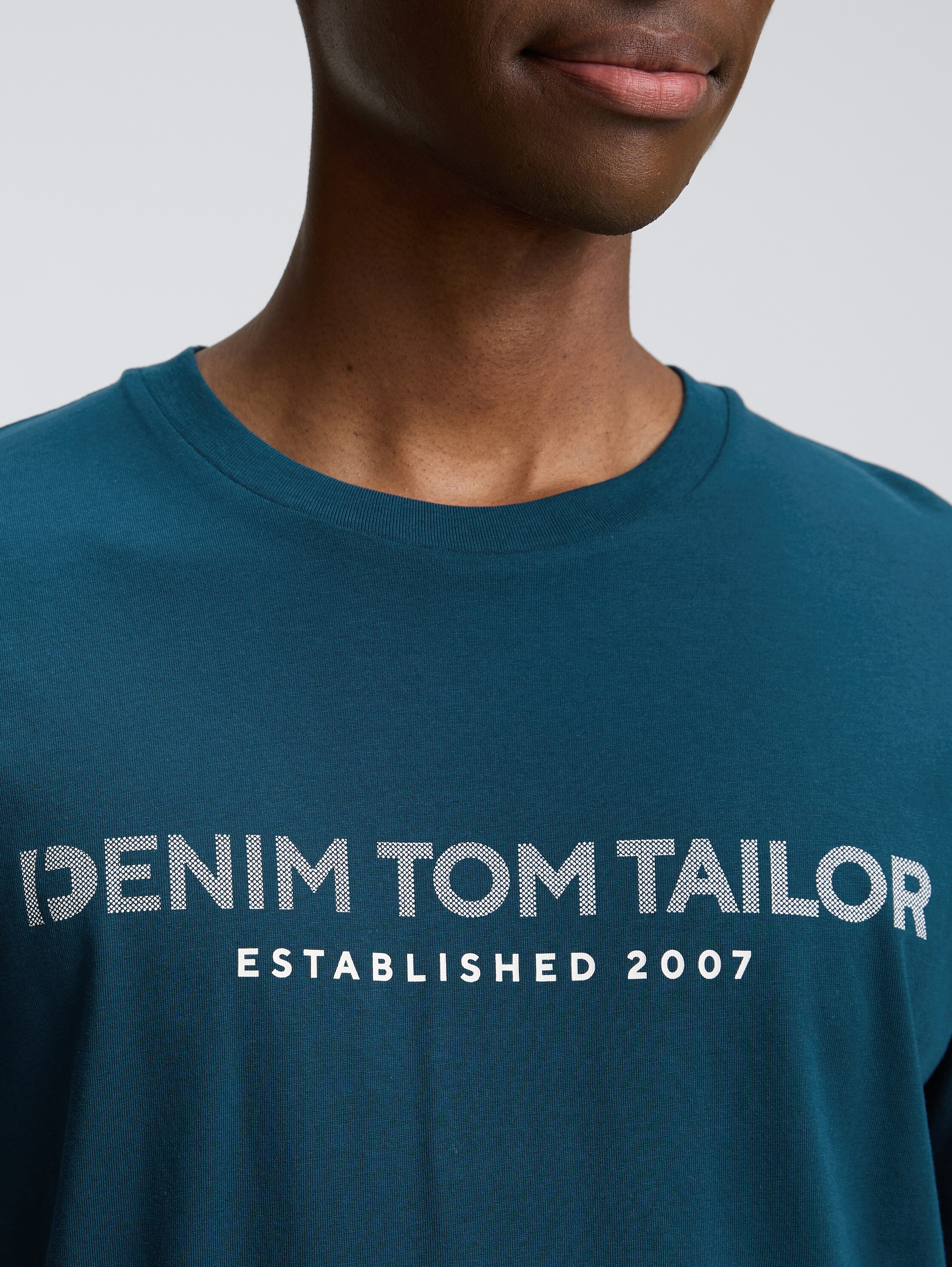 Basic T-Shirt mit Logo-Print - tropical_lagoon - 