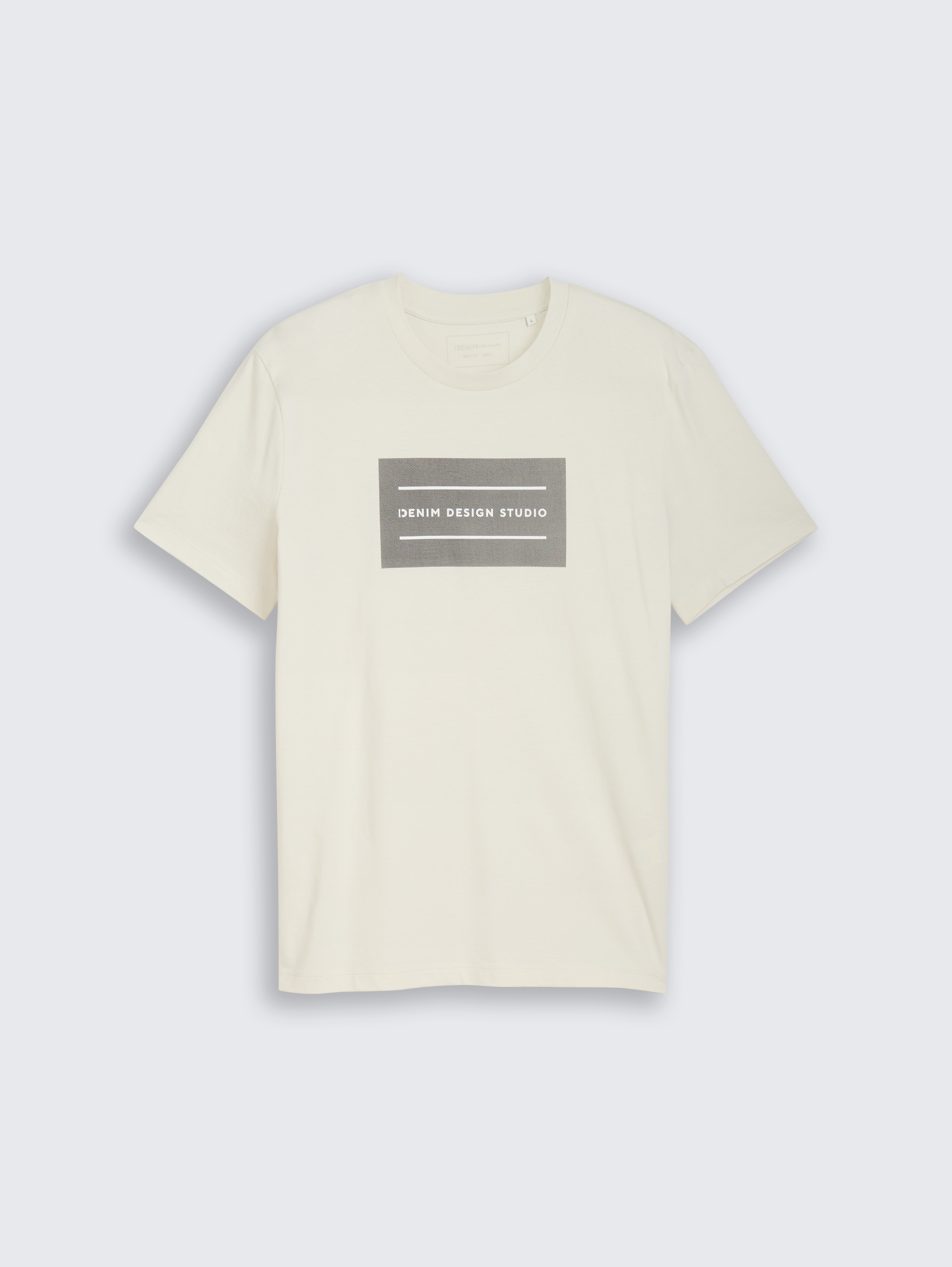 Basic T-Shirt mit Logo-Print von Denim Male, Natural White