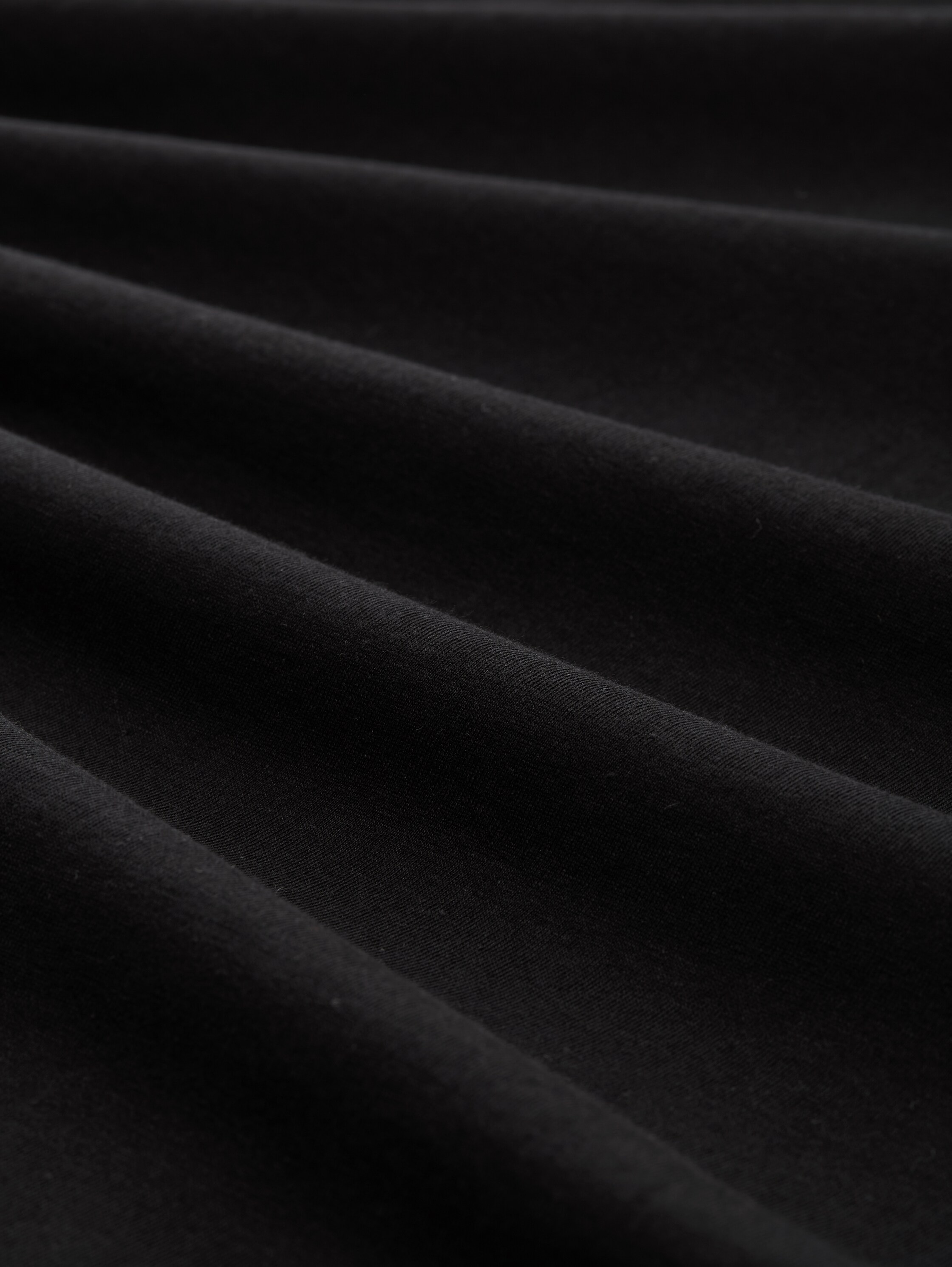 Basic T-Shirt mit Logo-Print - deep black - Material-Ansicht