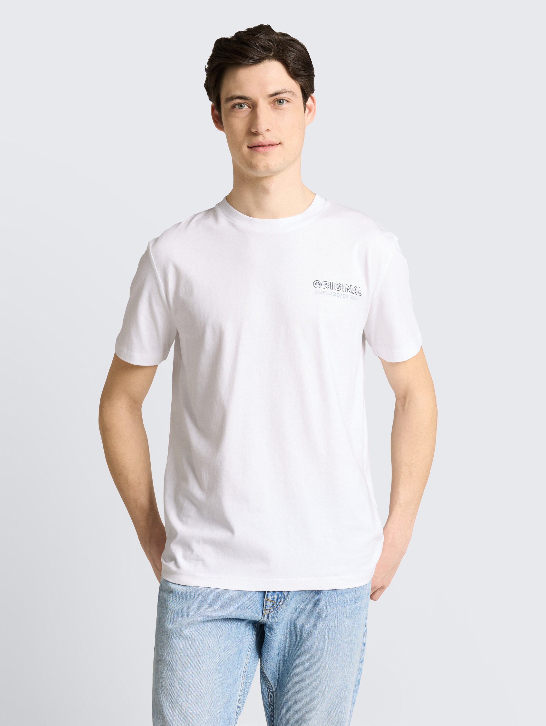 Basic T-Shirt mit Logo-Print - white_horse - 